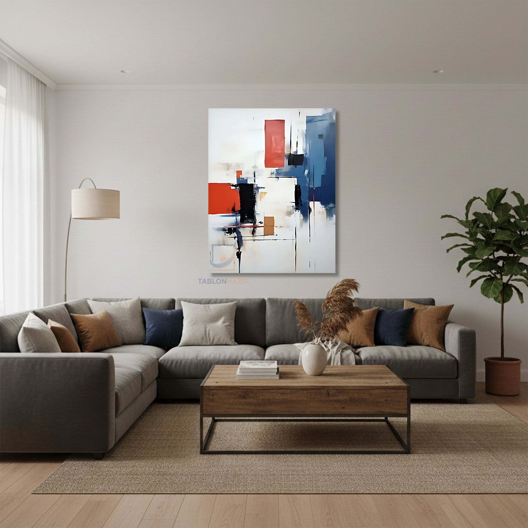Dikey Kanvas Tablo Salon Duvar Tablosu Soyut 0042 1 Yeni Ev Hediyesi Ofis Tablosu