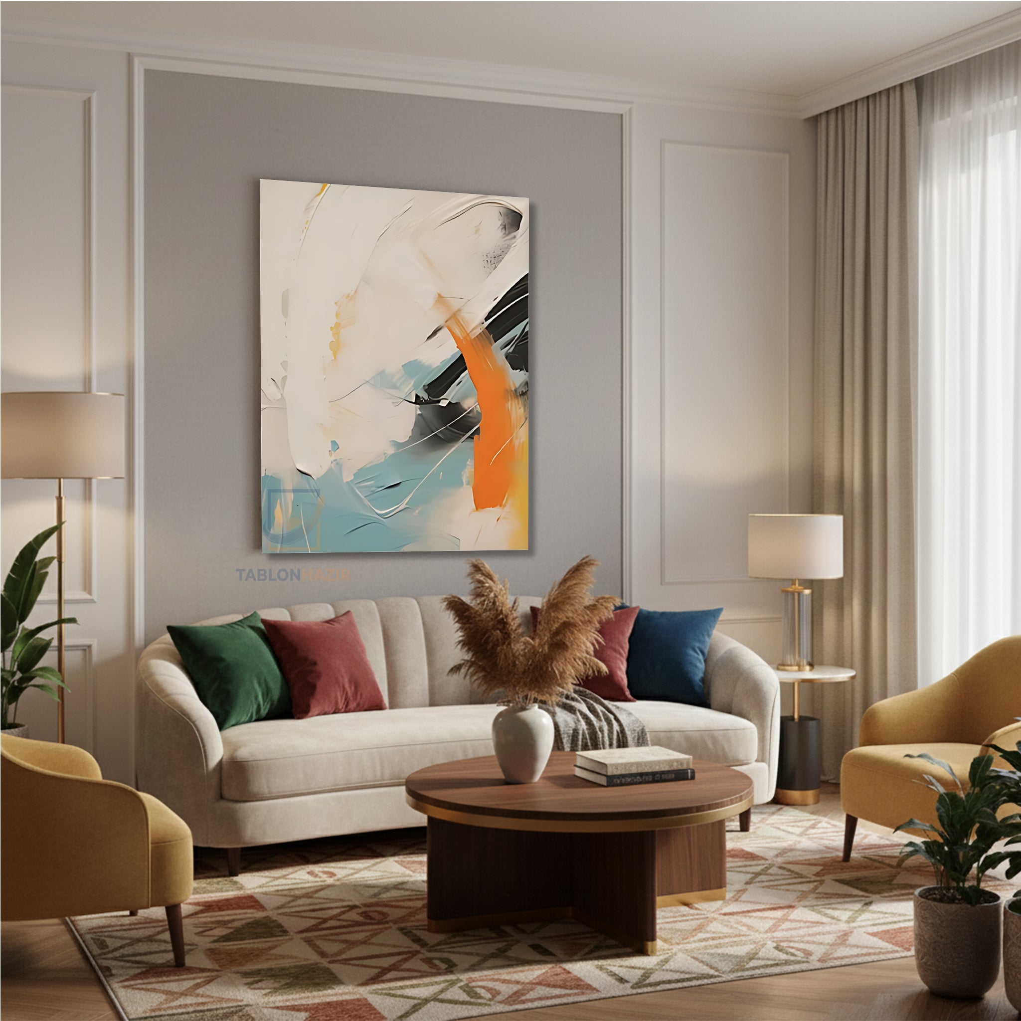 Dikey Kanvas Tablo Salon Duvar Tablosu Soyut 0043 1 Yeni Ev Hediyesi Ofis Tablosu