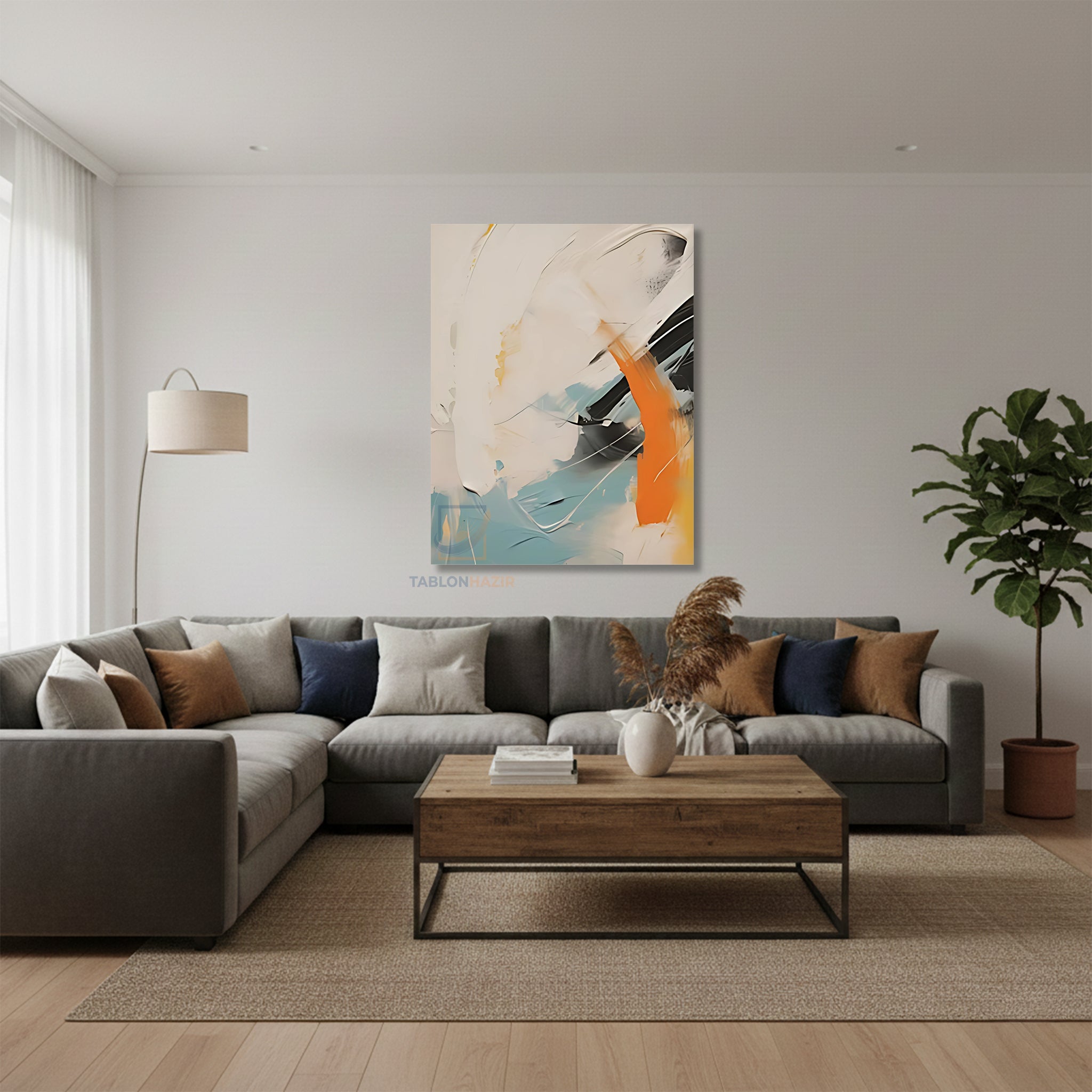 Dikey Kanvas Tablo Salon Duvar Tablosu Soyut 0043 1 Yeni Ev Hediyesi Ofis Tablosu