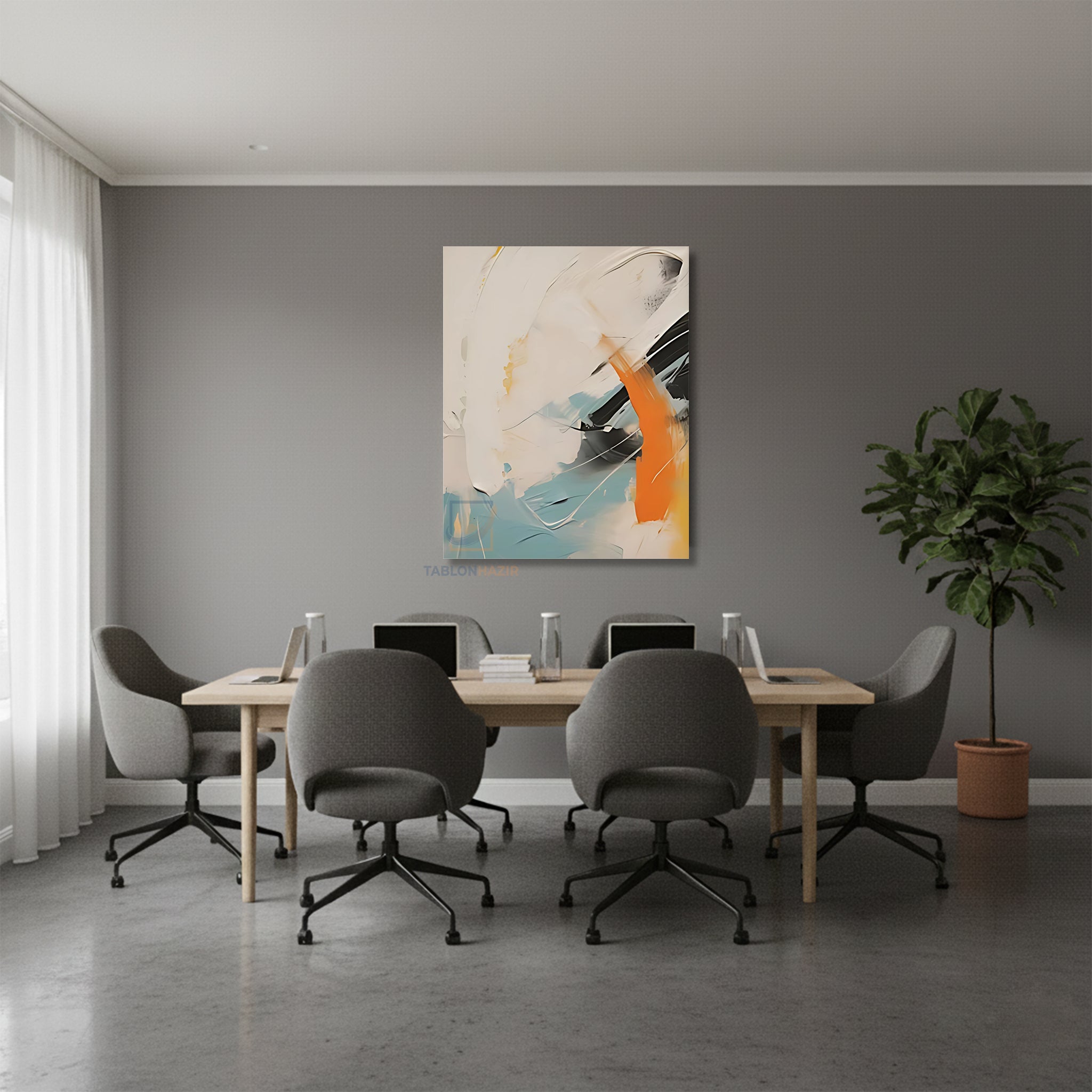 Dikey Kanvas Tablo Salon Duvar Tablosu Soyut 0043 1 Yeni Ev Hediyesi Ofis Tablosu