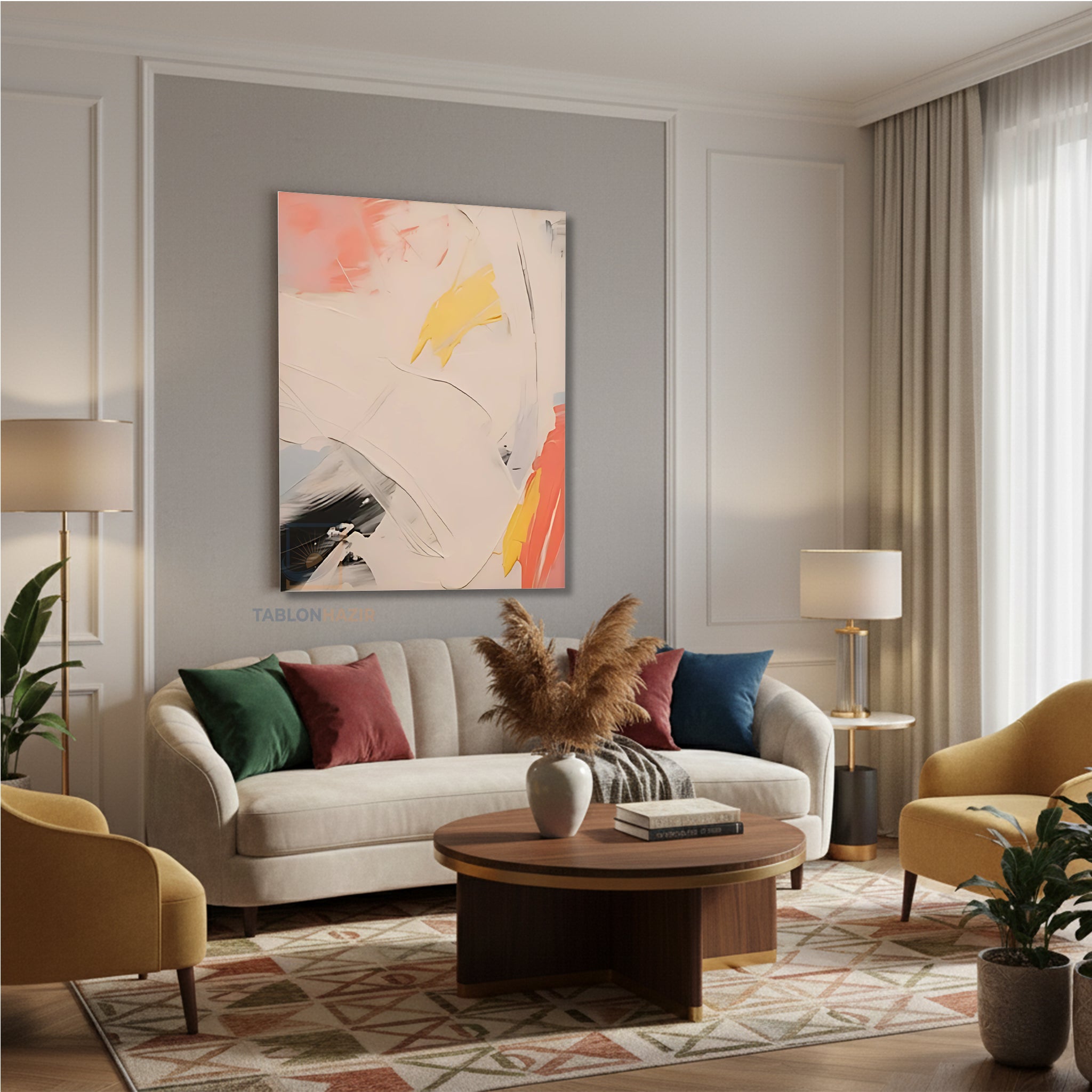 Dikey Kanvas Tablo Salon Duvar Tablosu Soyut 0043 2 Yeni Ev Hediyesi Ofis Tablosu