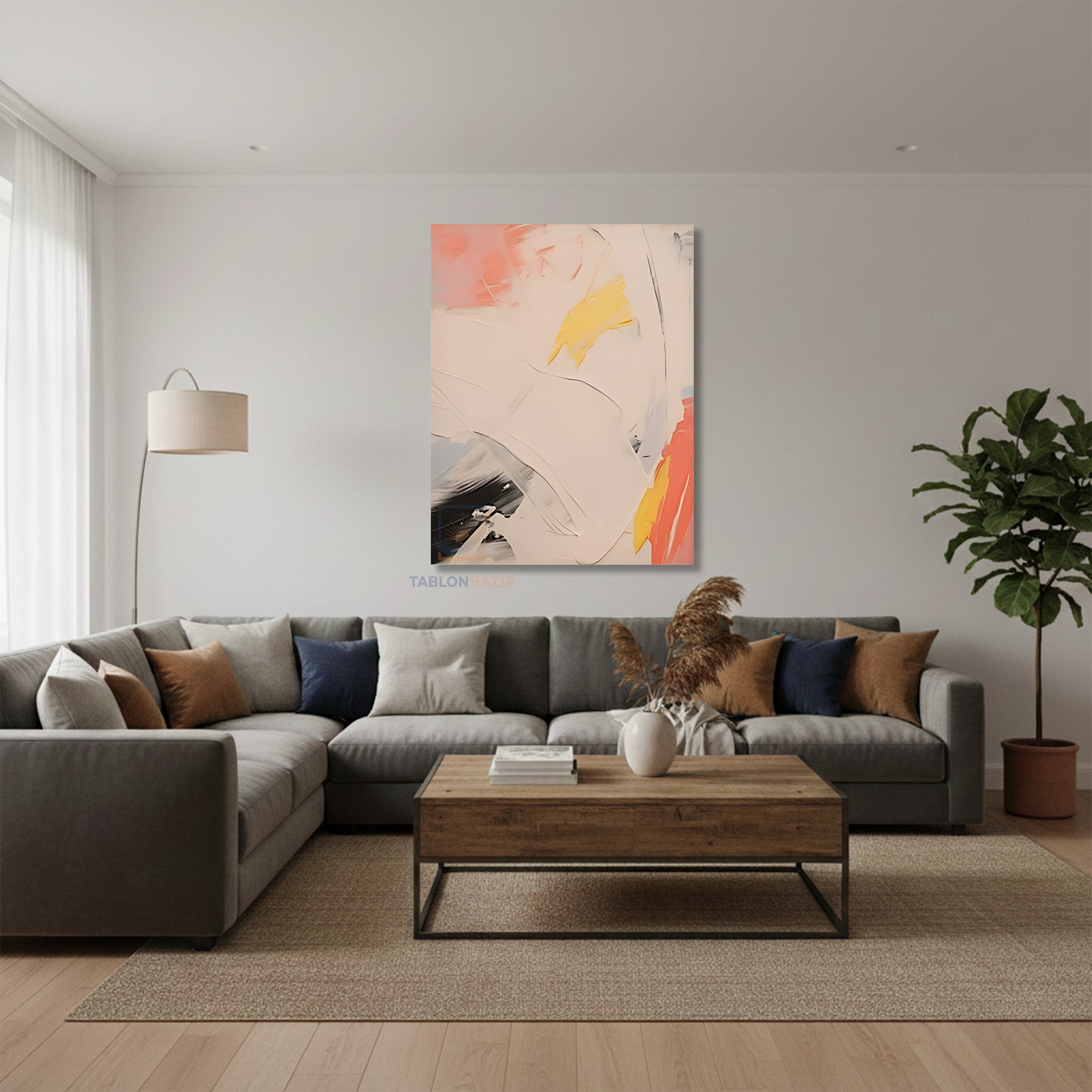 Dikey Kanvas Tablo Salon Duvar Tablosu Soyut 0043 2 Yeni Ev Hediyesi Ofis Tablosu