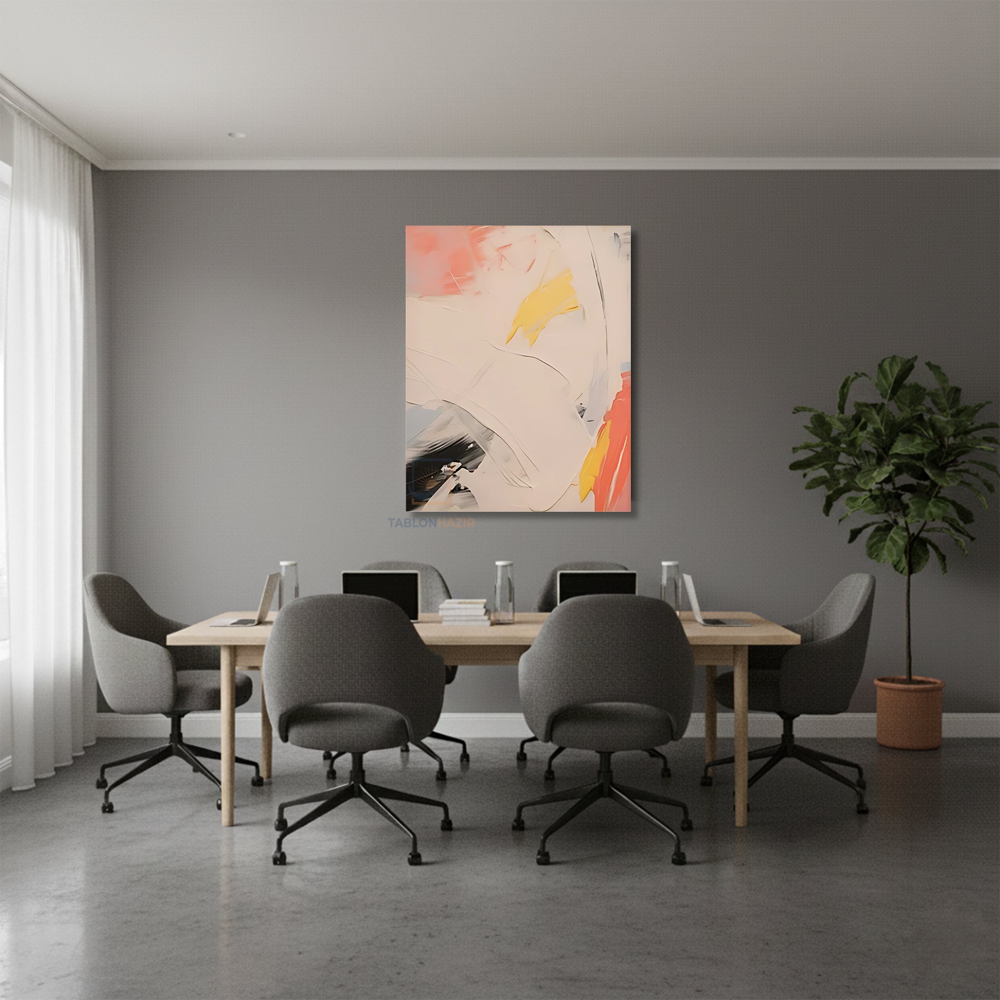 Dikey Kanvas Tablo Salon Duvar Tablosu Soyut 0043 2 Yeni Ev Hediyesi Ofis Tablosu