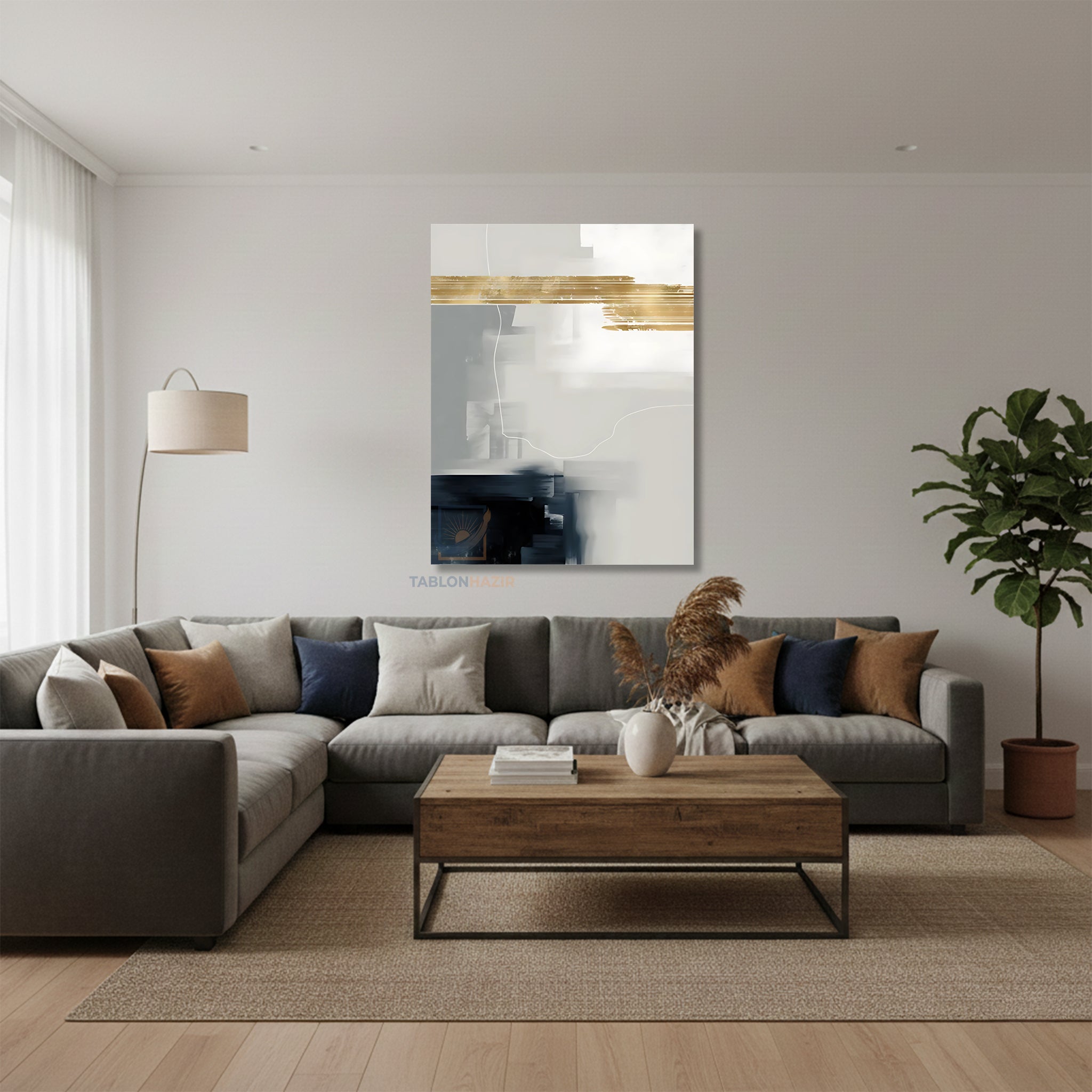 Dikey Kanvas Tablo Salon Duvar Tablosu Soyut 0044 1 Yeni Ev Hediyesi Ofis Tablosu