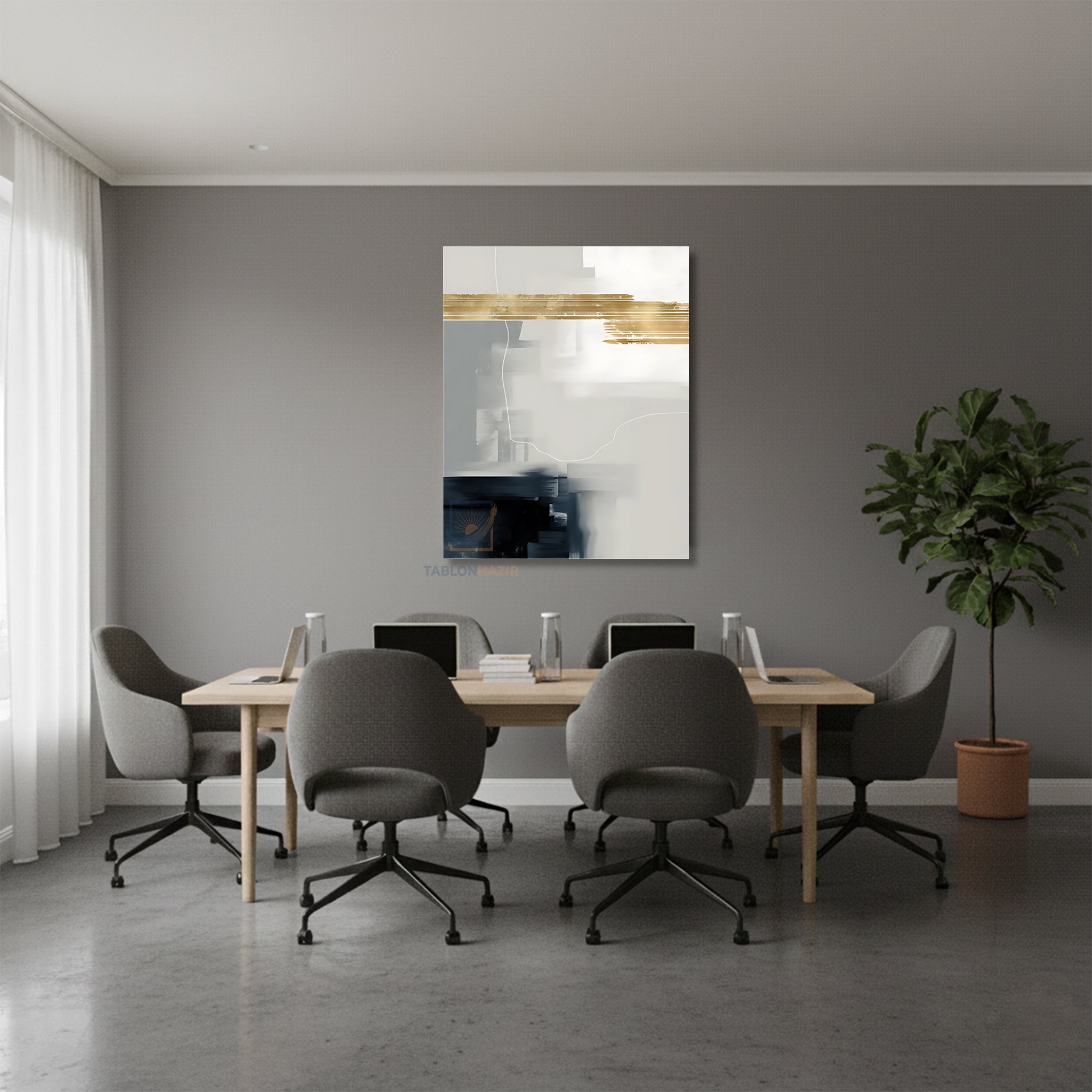 Dikey Kanvas Tablo Salon Duvar Tablosu Soyut 0044 1 Yeni Ev Hediyesi Ofis Tablosu