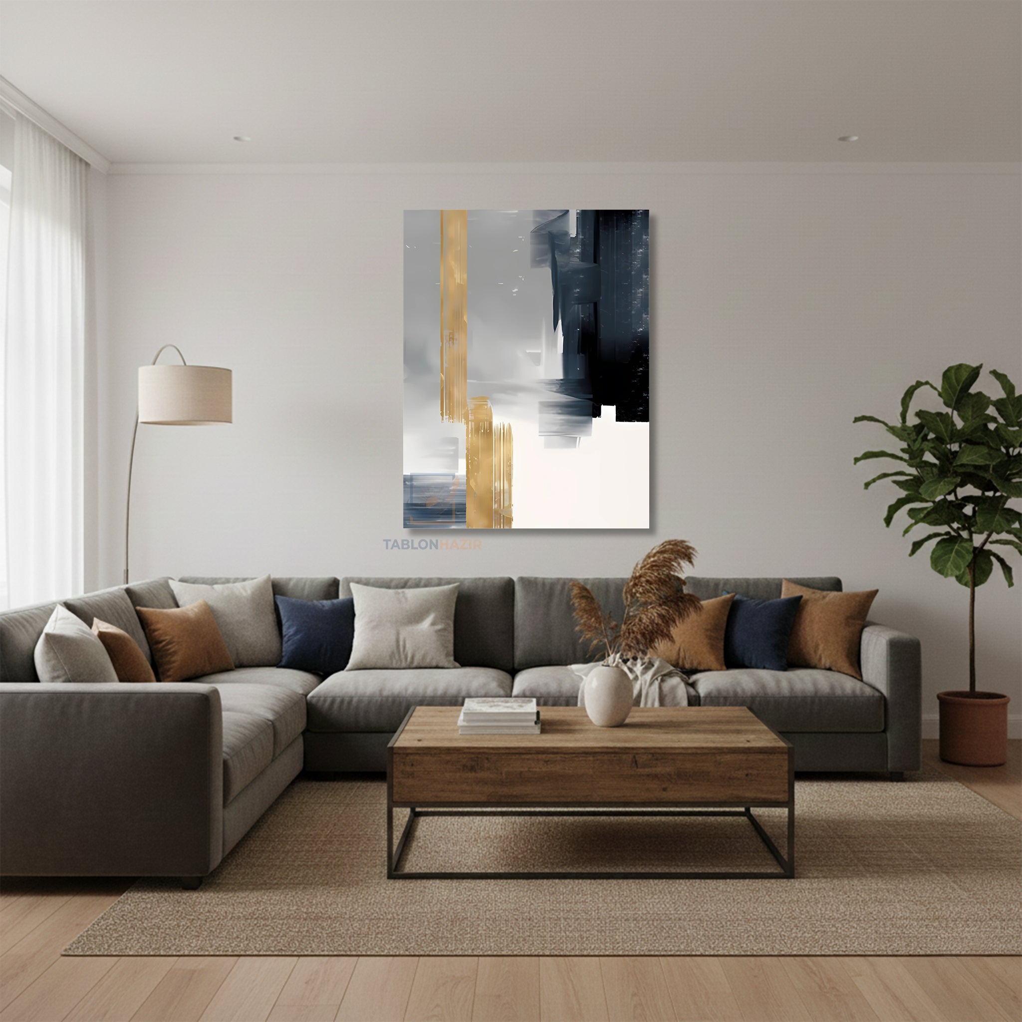 Dikey Kanvas Tablo Salon Duvar Tablosu Soyut 0044 2 Yeni Ev Hediyesi Ofis Tablosu