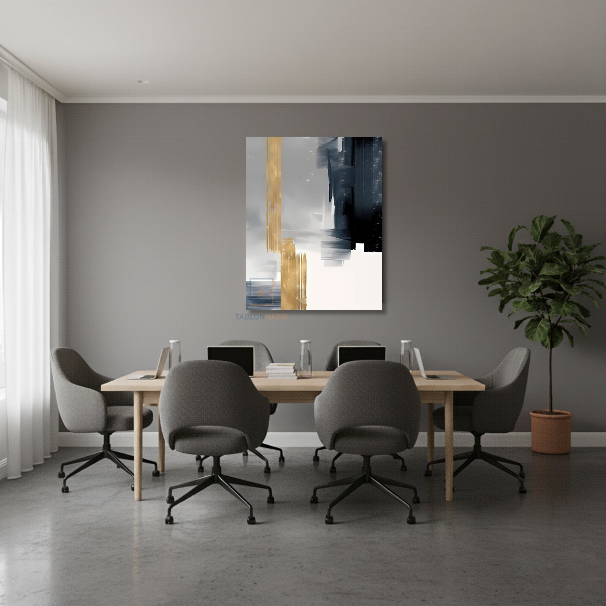 Dikey Kanvas Tablo Salon Duvar Tablosu Soyut 0044 2 Yeni Ev Hediyesi Ofis Tablosu