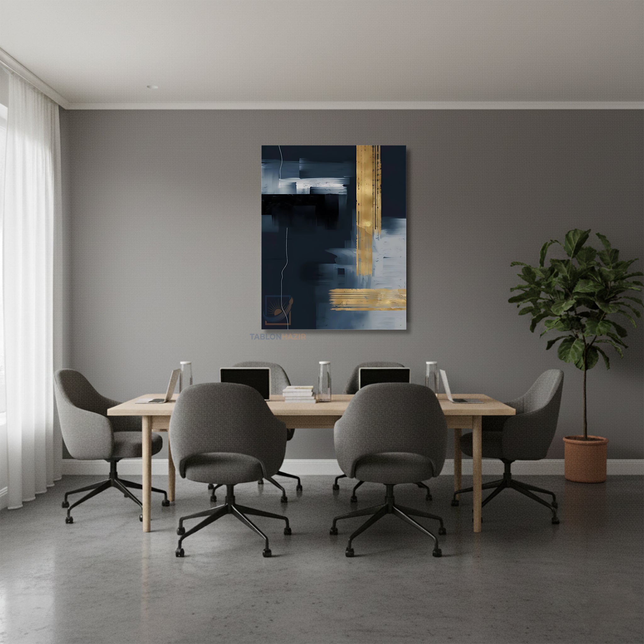 Dikey Kanvas Tablo Salon Duvar Tablosu Soyut 0044 3 Yeni Ev Hediyesi Ofis Tablosu