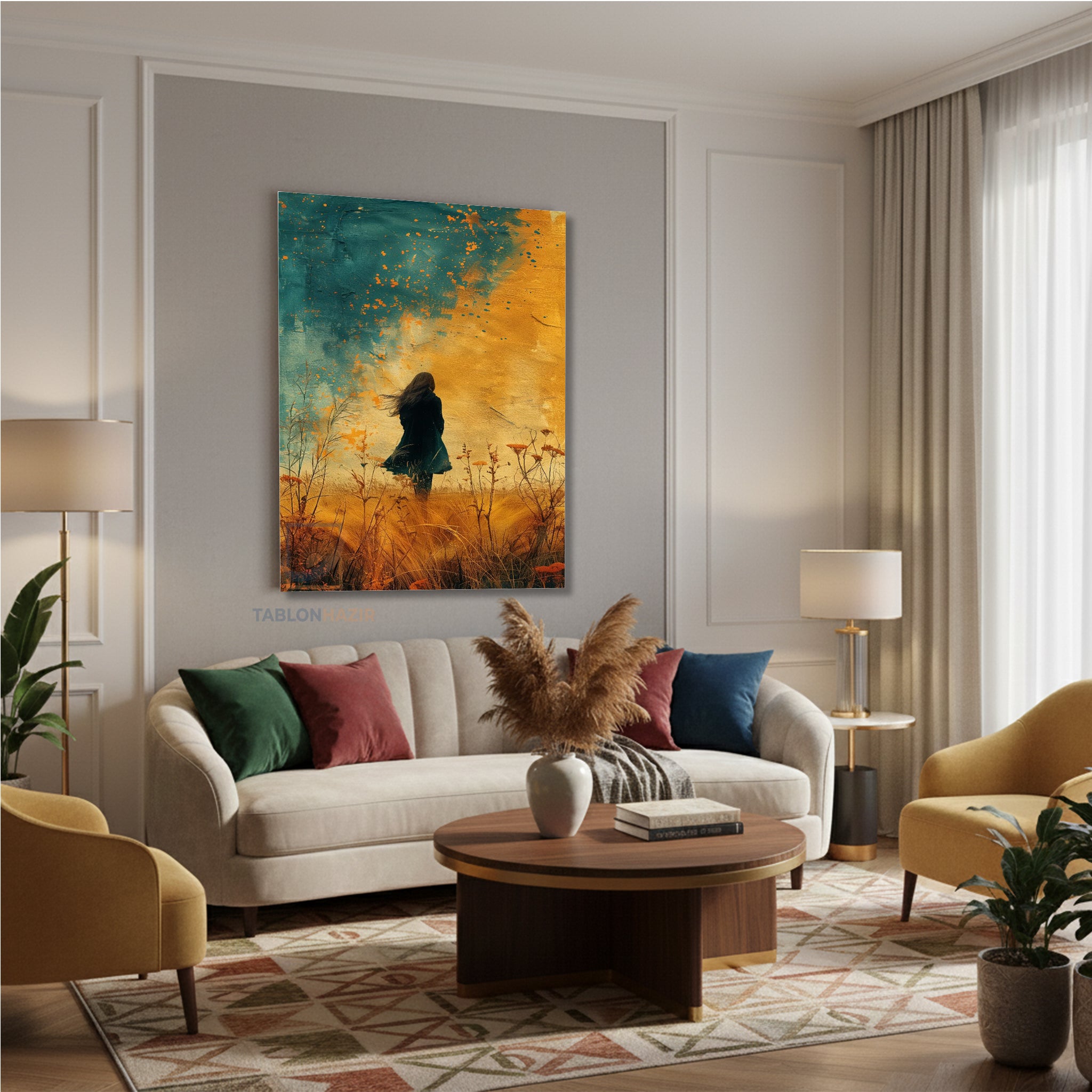 Dikey Kanvas Tablo Salon Duvar Tablosu Soyut Kaybolma Yeni Ev Hediyesi Ofis Tablosu