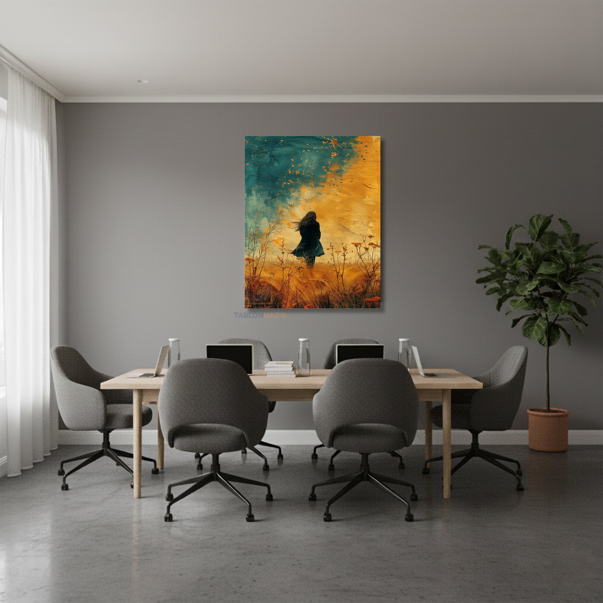 Dikey Kanvas Tablo Salon Duvar Tablosu Soyut Kaybolma Yeni Ev Hediyesi Ofis Tablosu