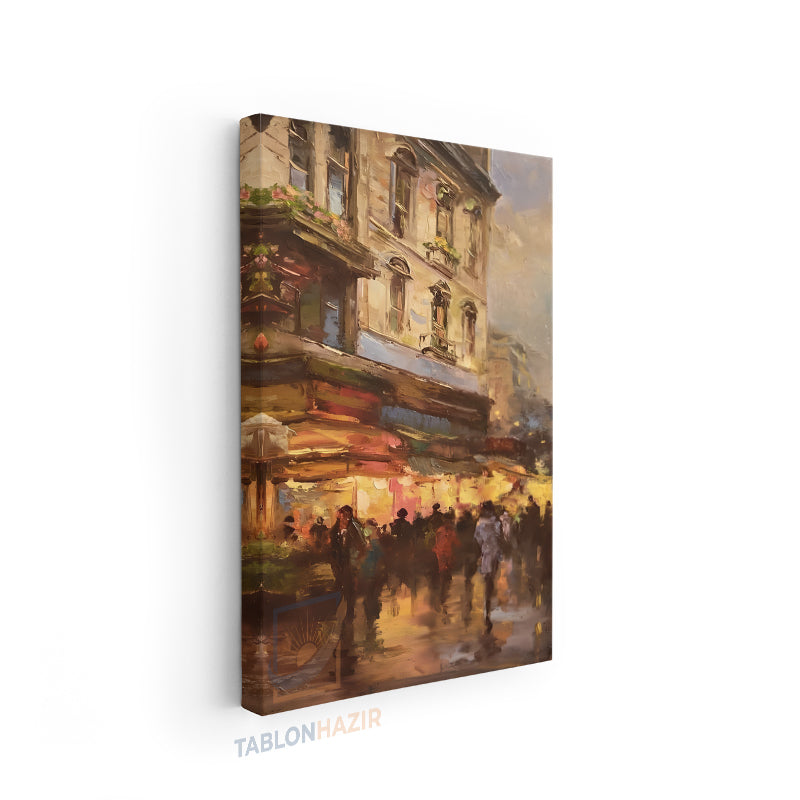 Dikey Kanvas Tablo Salon Duvar Tablosu Soyut Sokak Yeni Ev Hediyesi Ofis Tablosu
