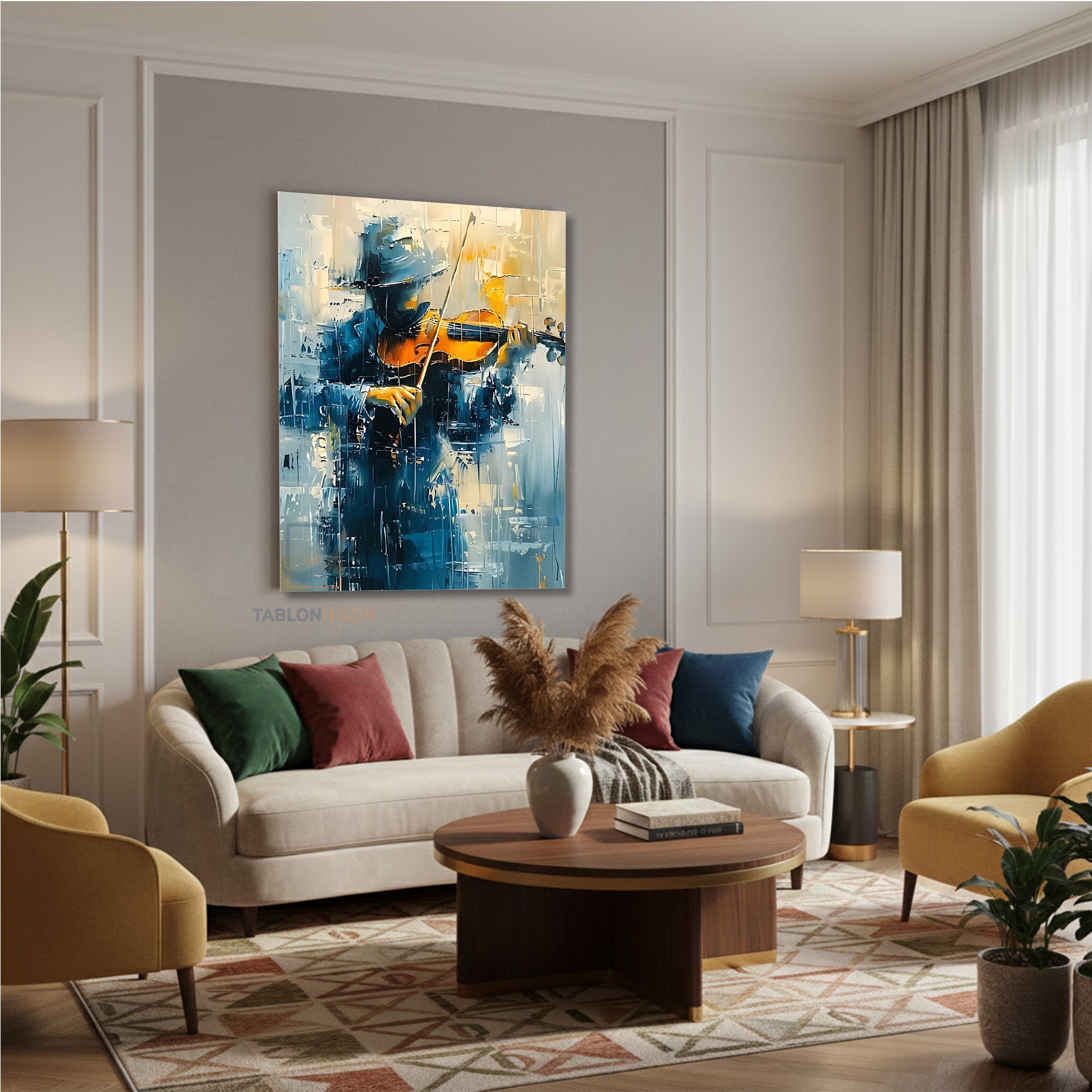 Dikey Kanvas Tablo Salon Duvar Tablosu Soyutkemancı Yeni Ev Hediyesi Ofis Tablosu