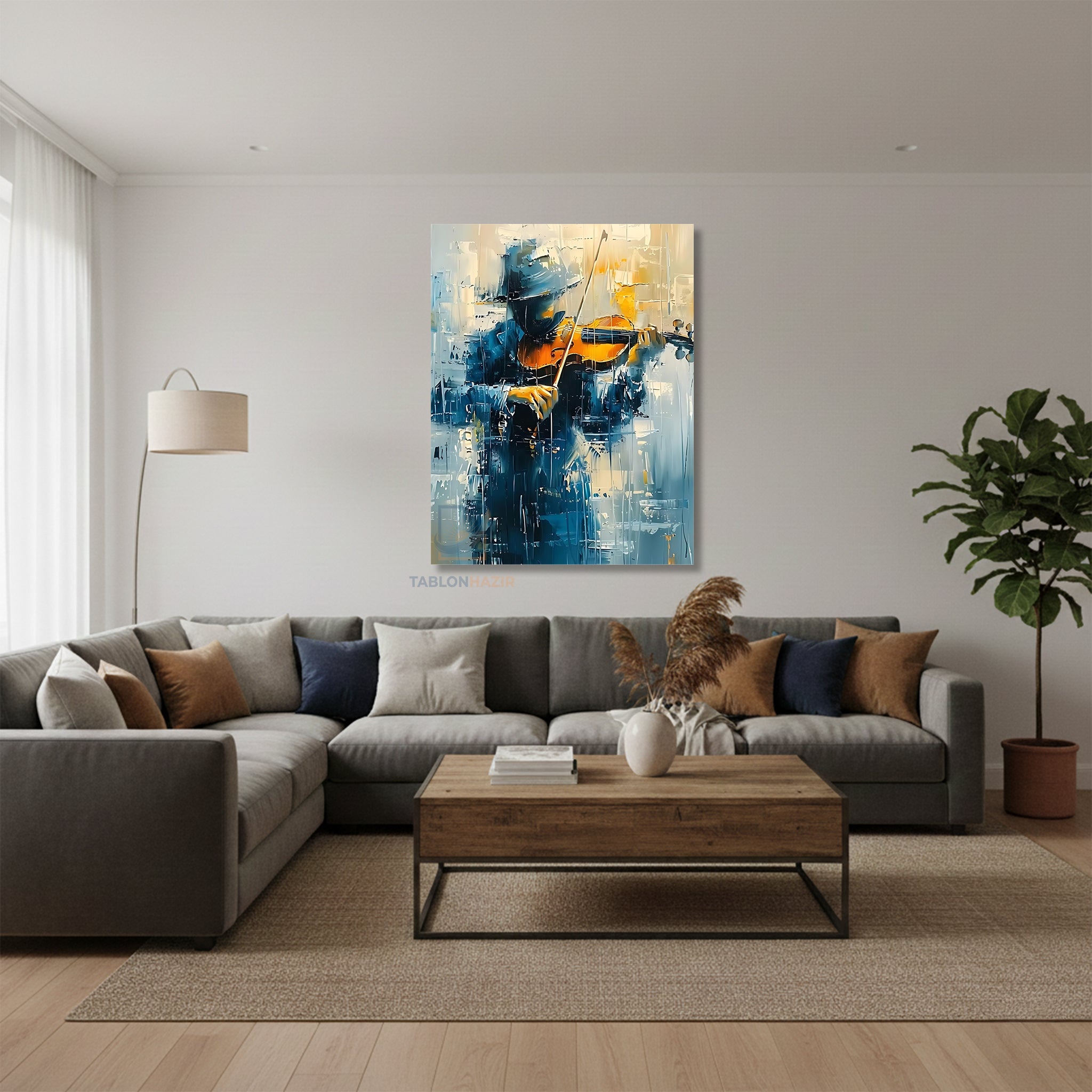 Dikey Kanvas Tablo Salon Duvar Tablosu Soyutkemancı Yeni Ev Hediyesi Ofis Tablosu