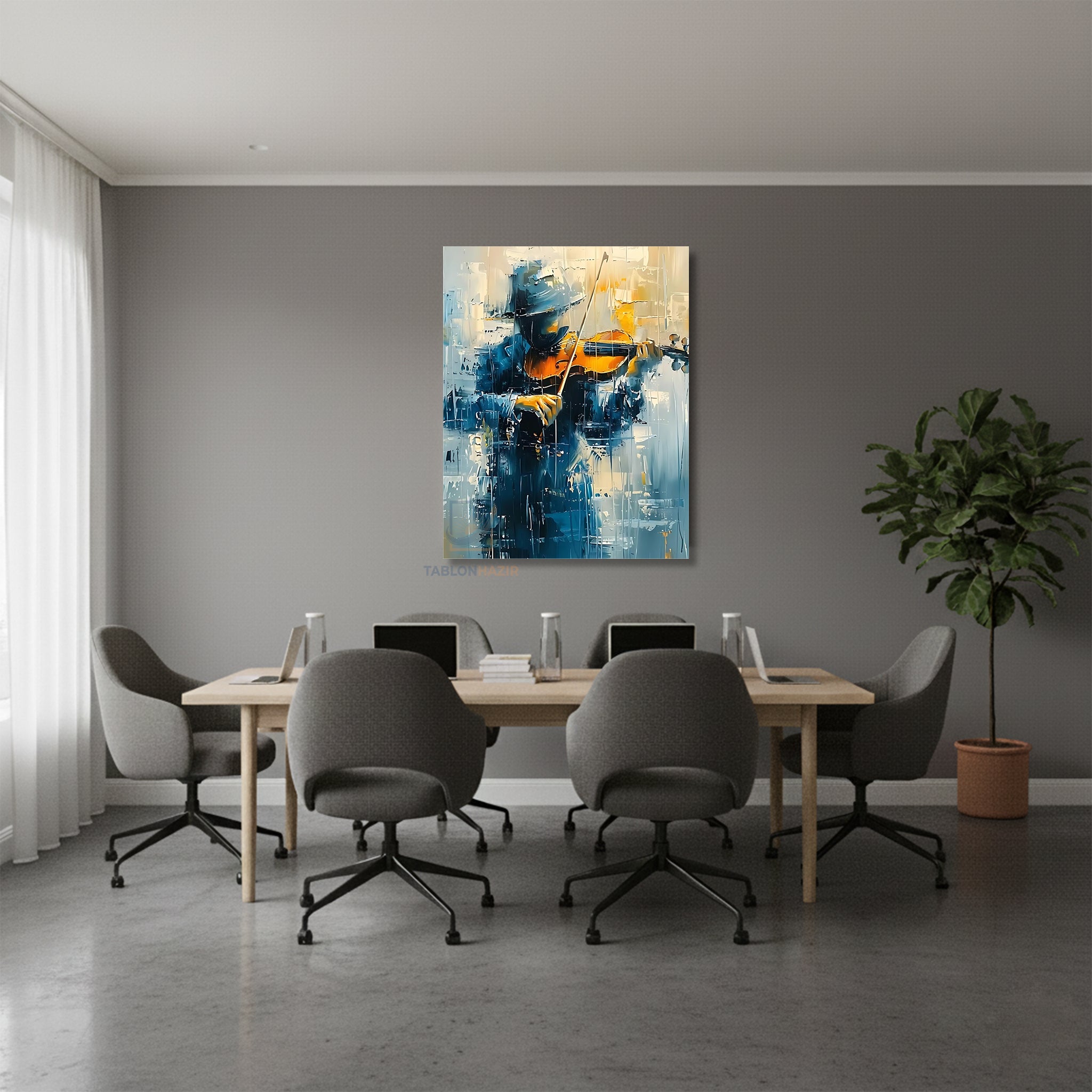 Dikey Kanvas Tablo Salon Duvar Tablosu Soyutkemancı Yeni Ev Hediyesi Ofis Tablosu