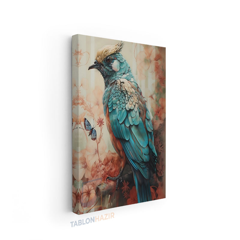 Dikey Kanvas Tablo Salon Duvar Tablosu Stilkuş Yeni Ev Hediyesi Ofis Tablosu