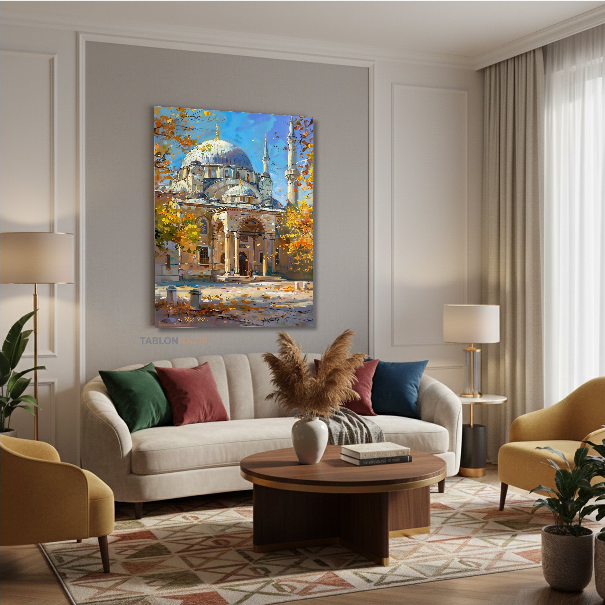 Dikey Kanvas Tablo Salon Duvar Tablosu Suleymaniye Yeni Ev Hediyesi Ofis Tablosu