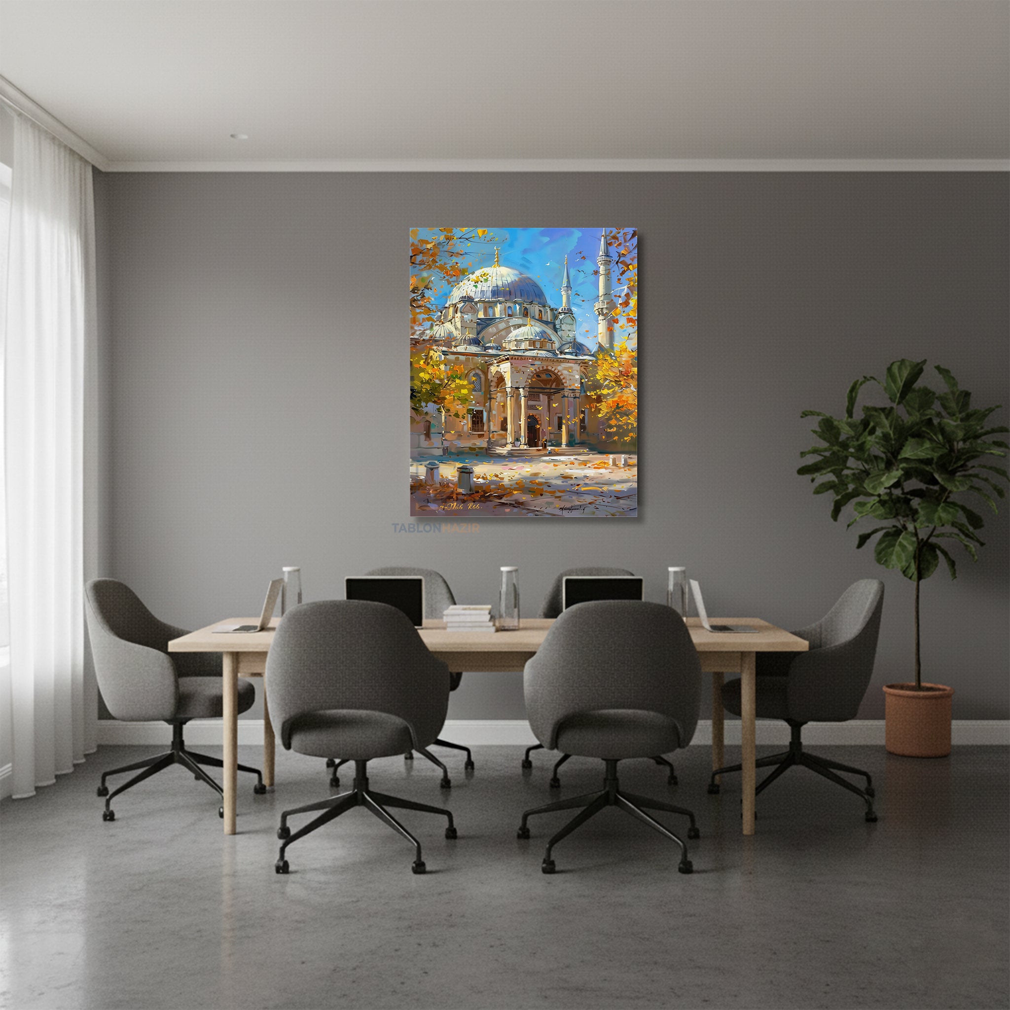 Dikey Kanvas Tablo Salon Duvar Tablosu Suleymaniye Yeni Ev Hediyesi Ofis Tablosu