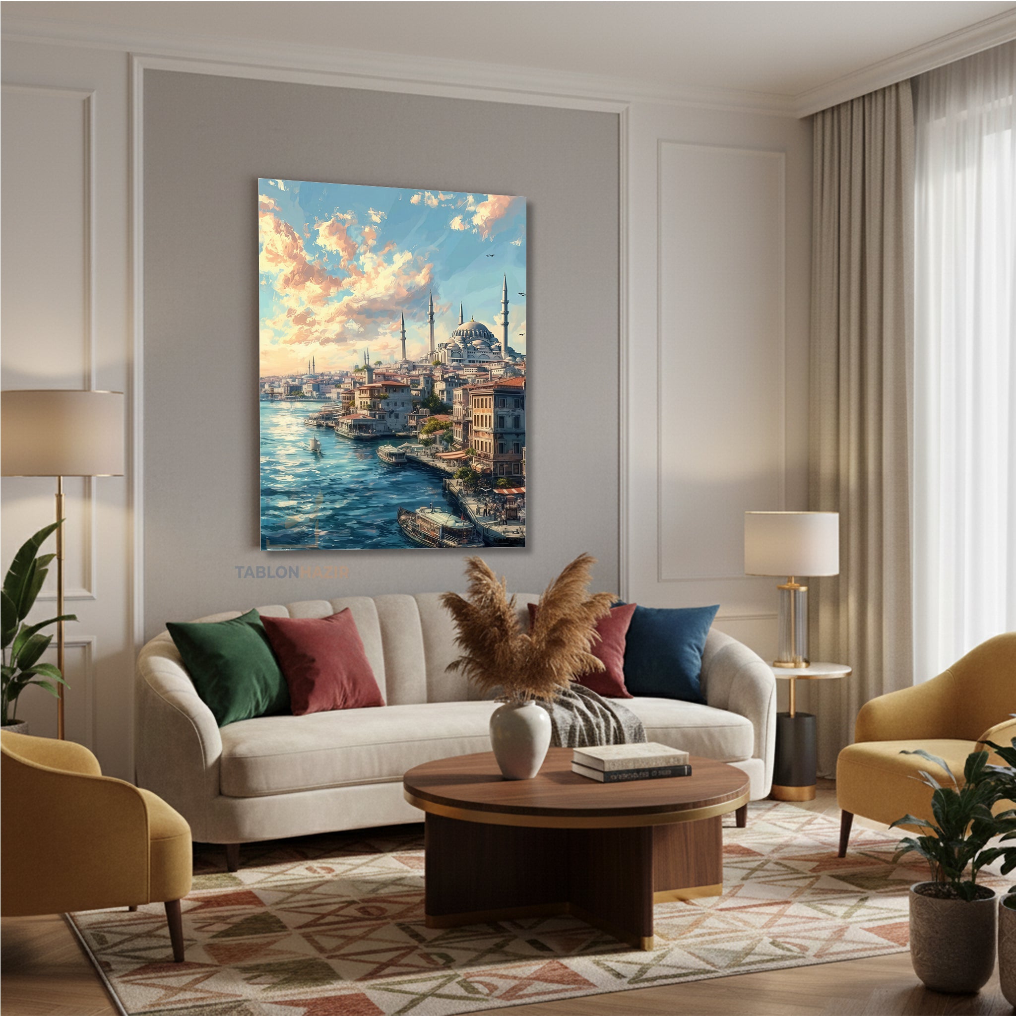 Dikey Kanvas Tablo Salon Duvar Tablosu Sultanahmet Yeni Ev Hediyesi Ofis Tablosu