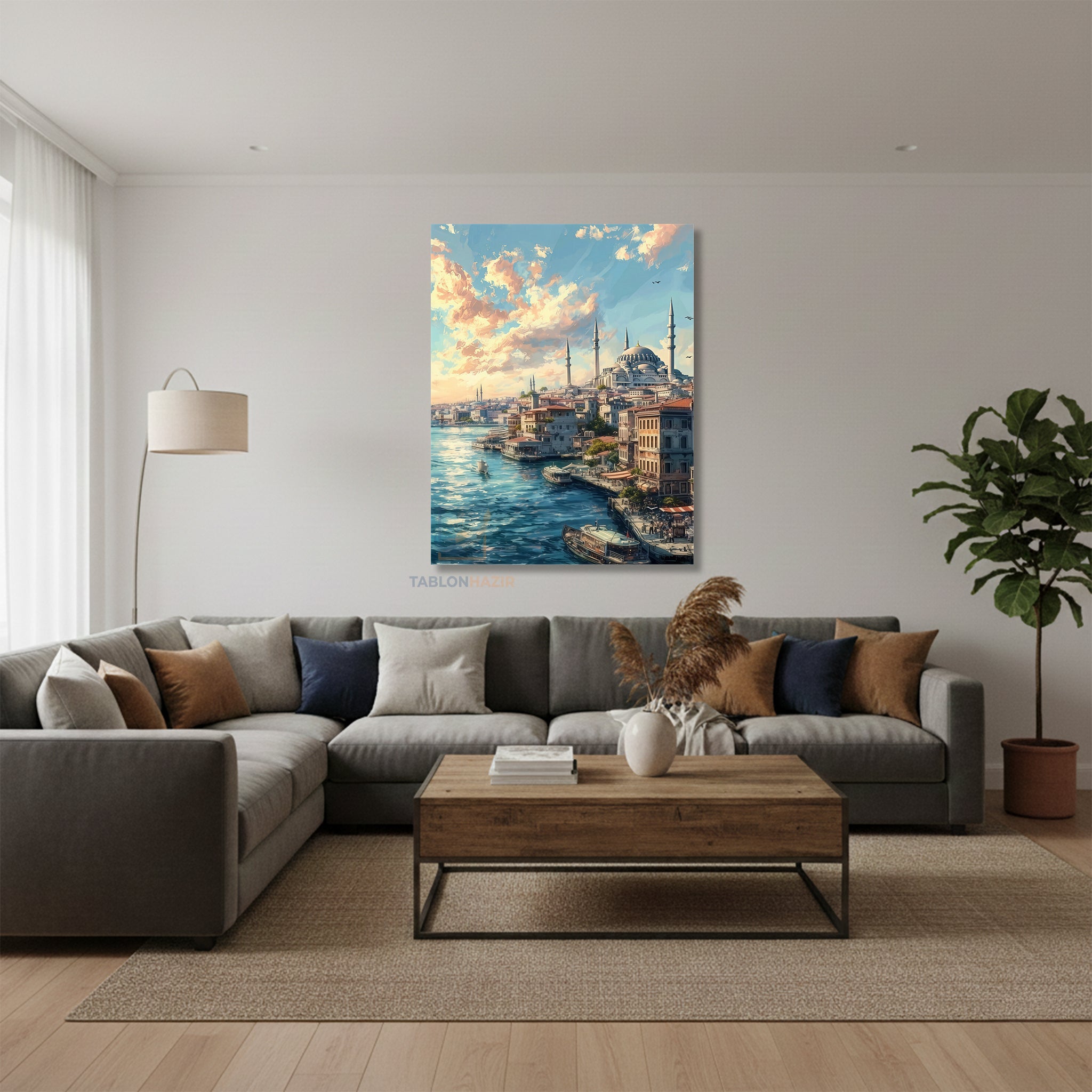 Dikey Kanvas Tablo Salon Duvar Tablosu Sultanahmet Yeni Ev Hediyesi Ofis Tablosu