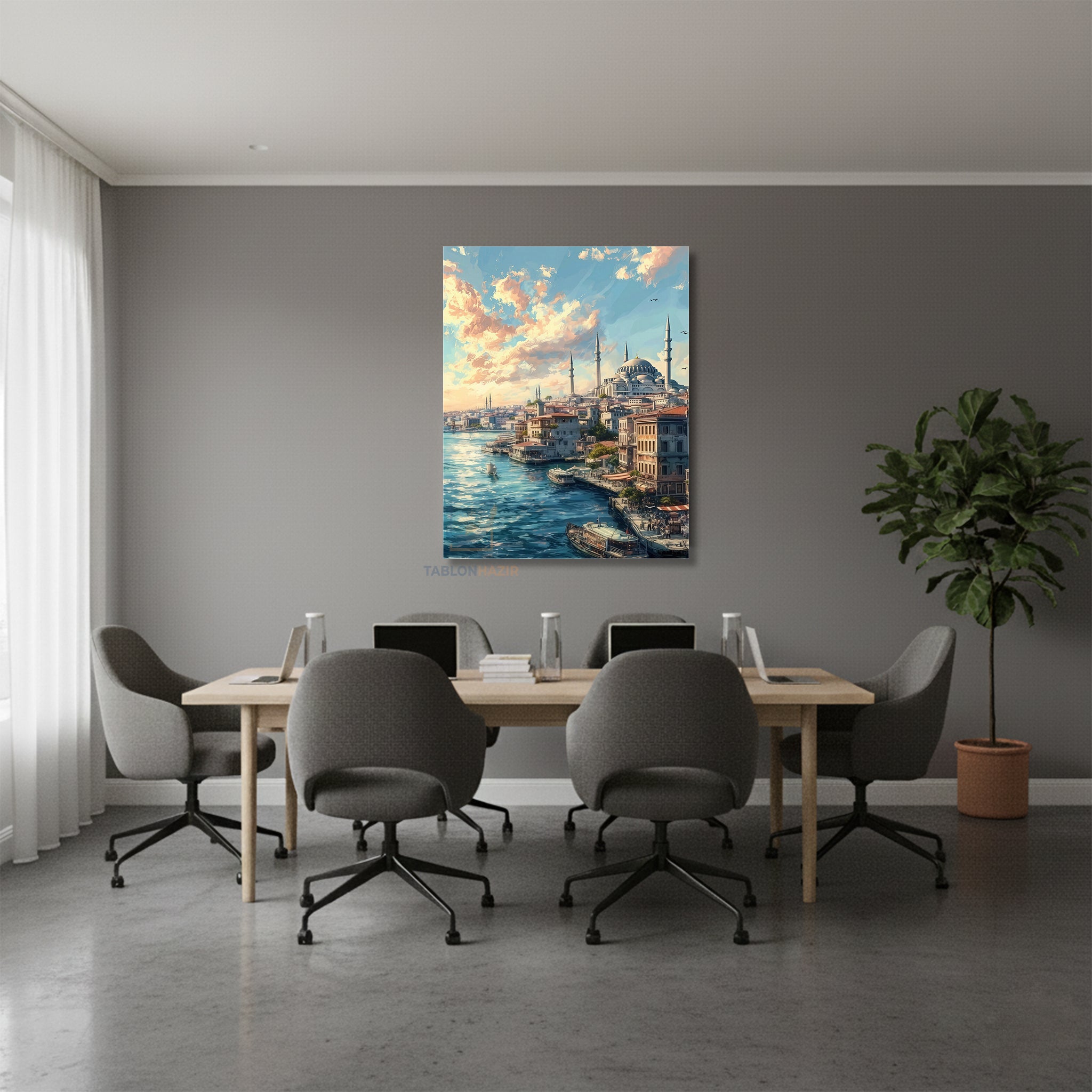 Dikey Kanvas Tablo Salon Duvar Tablosu Sultanahmet Yeni Ev Hediyesi Ofis Tablosu