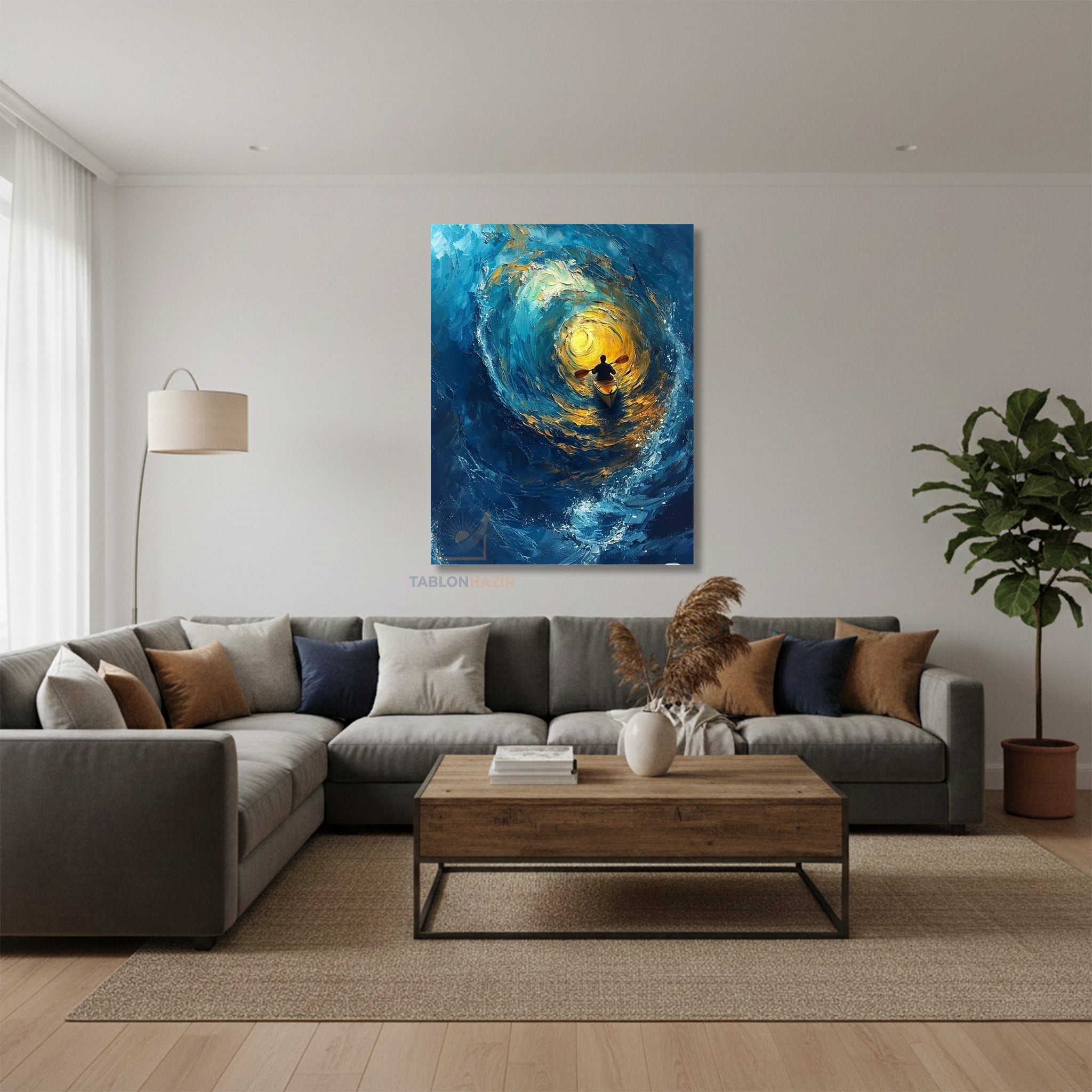 Dikey Kanvas Tablo Salon Duvar Tablosu Surf Manzara Yeni Ev Hediyesi Ofis Tablosu