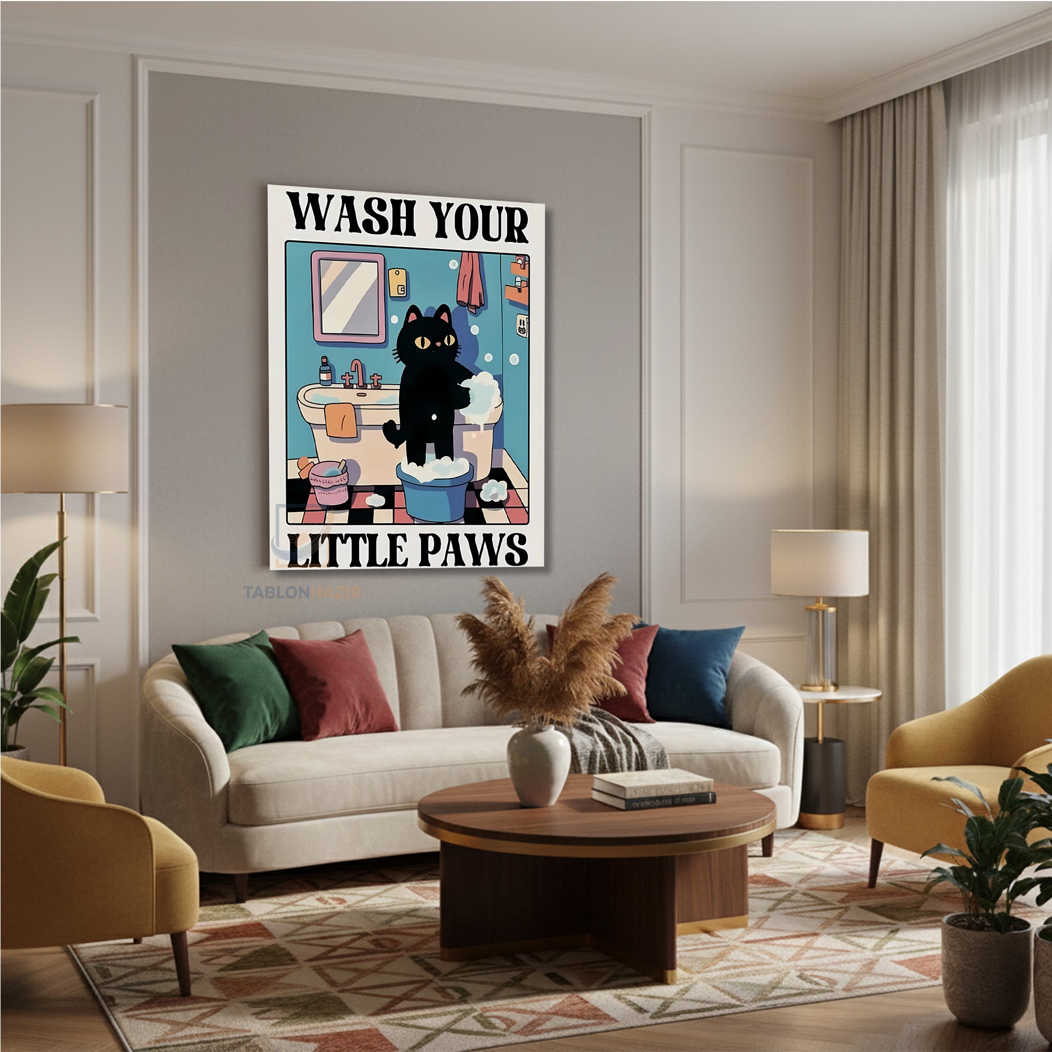 Dikey Kanvas Tablo Salon Duvar Tablosu Tatlıkedicik Yeni Ev Hediyesi Ofis Tablosu