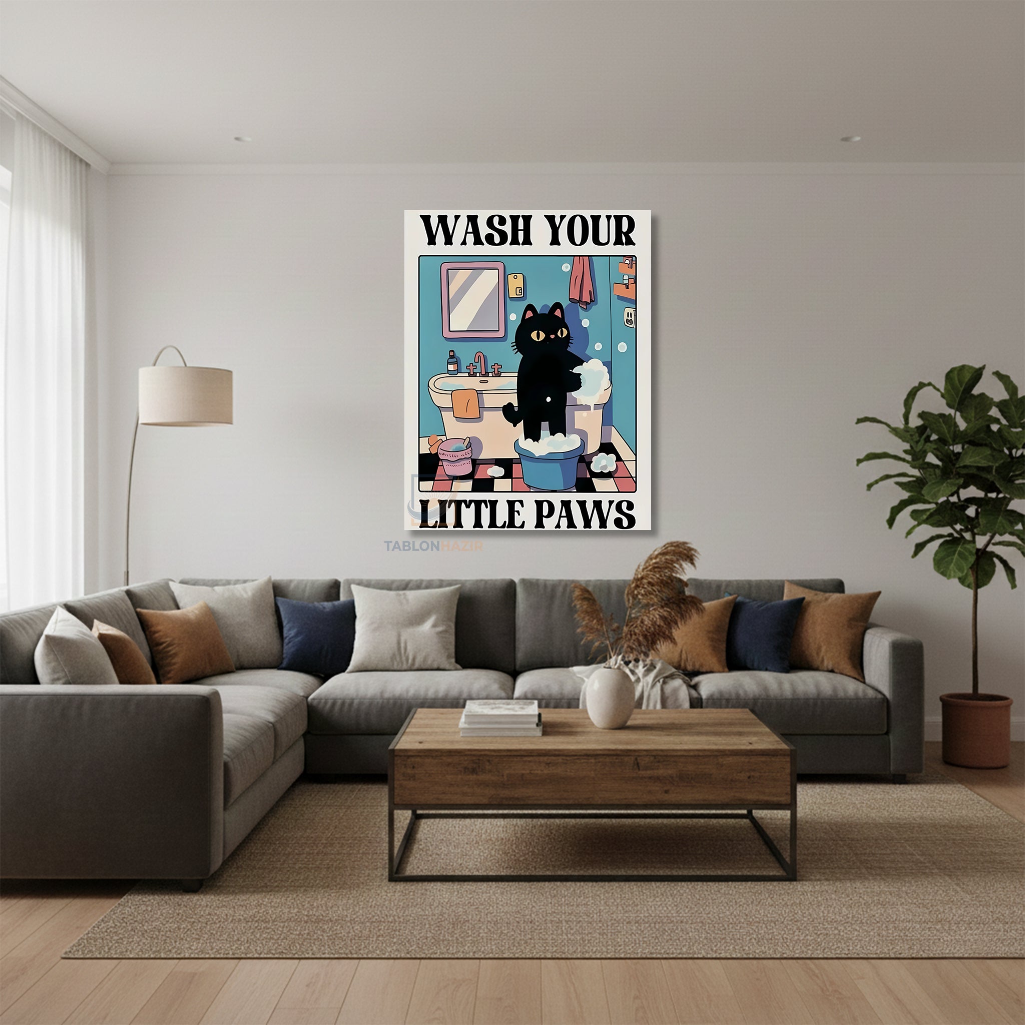 Dikey Kanvas Tablo Salon Duvar Tablosu Tatlıkedicik Yeni Ev Hediyesi Ofis Tablosu