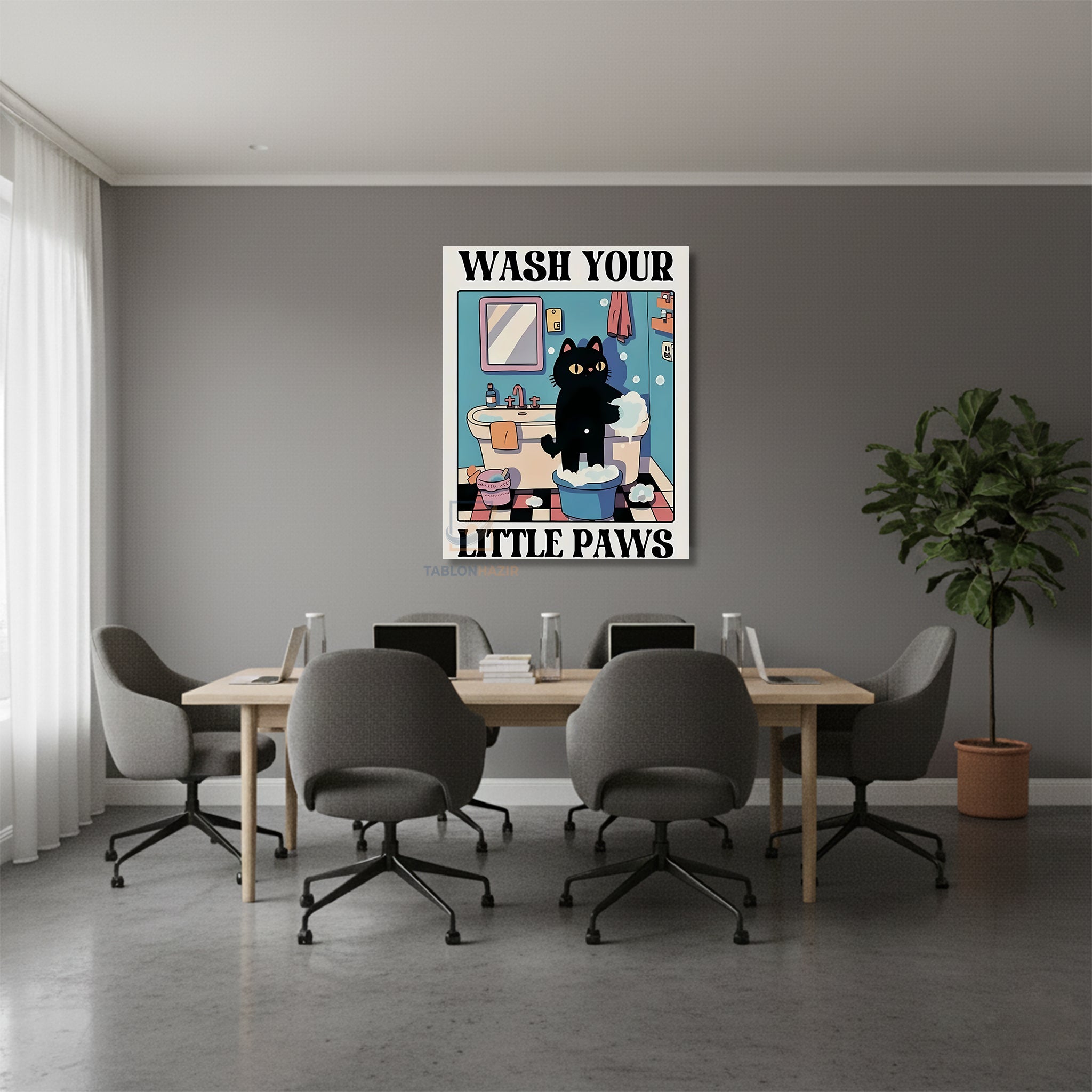 Dikey Kanvas Tablo Salon Duvar Tablosu Tatlıkedicik Yeni Ev Hediyesi Ofis Tablosu