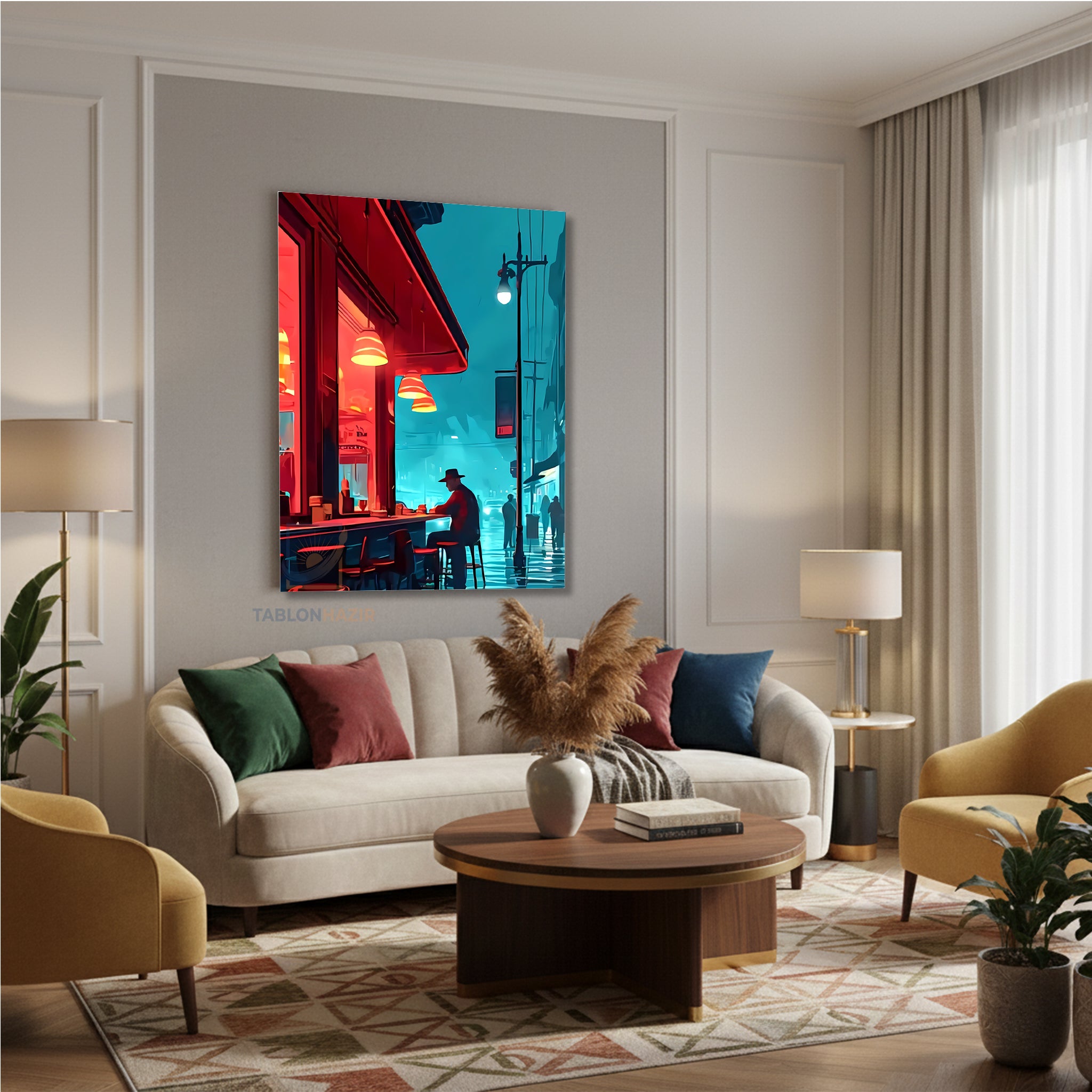 Dikey Kanvas Tablo Salon Duvar Tablosu Tekbaşına1 Yeni Ev Hediyesi Ofis Tablosu