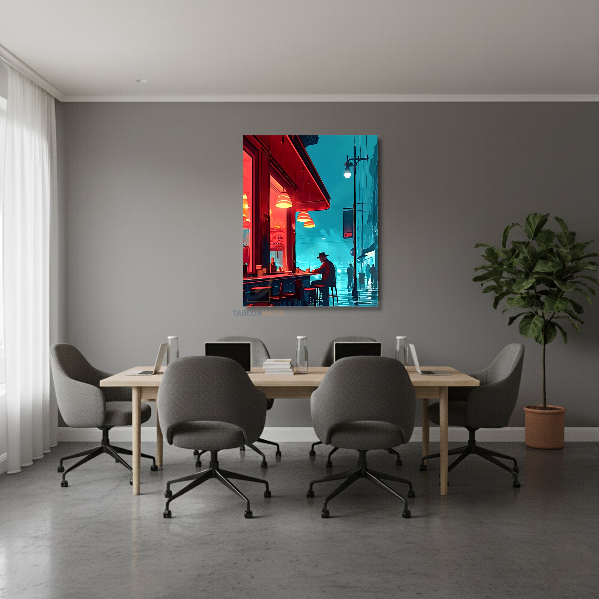 Dikey Kanvas Tablo Salon Duvar Tablosu Tekbaşına1 Yeni Ev Hediyesi Ofis Tablosu