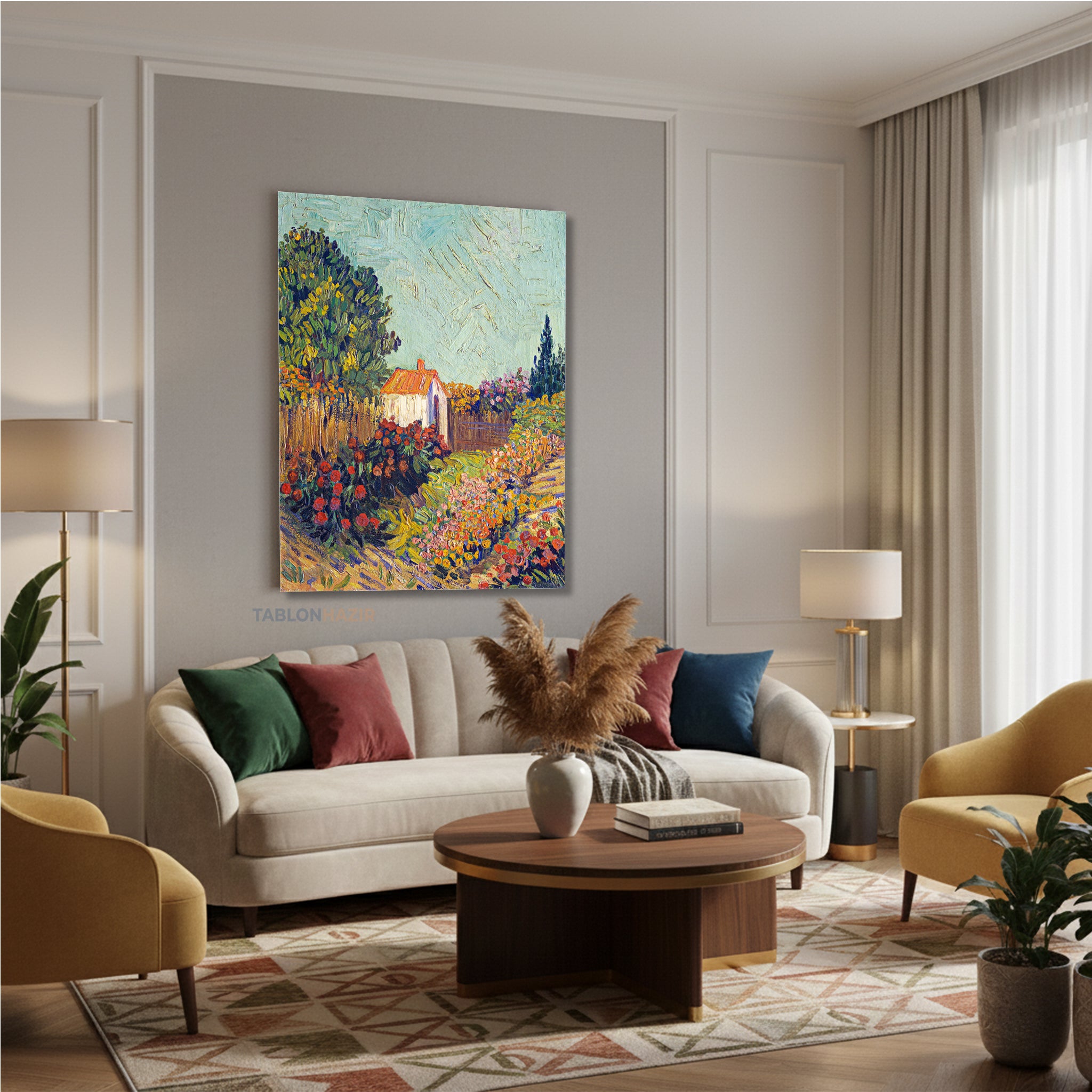 Dikey Kanvas Tablo Salon Duvar Tablosu Unlu Manzara Yeni Ev Hediyesi Ofis Tablosu