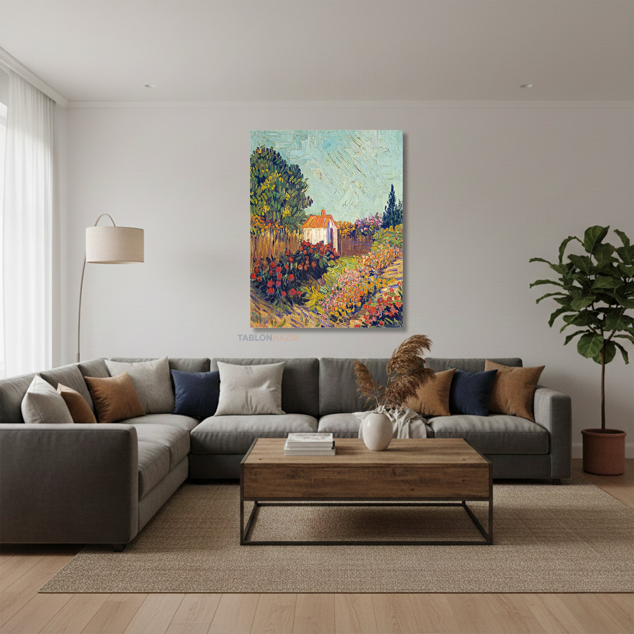 Dikey Kanvas Tablo Salon Duvar Tablosu Unlu Manzara Yeni Ev Hediyesi Ofis Tablosu