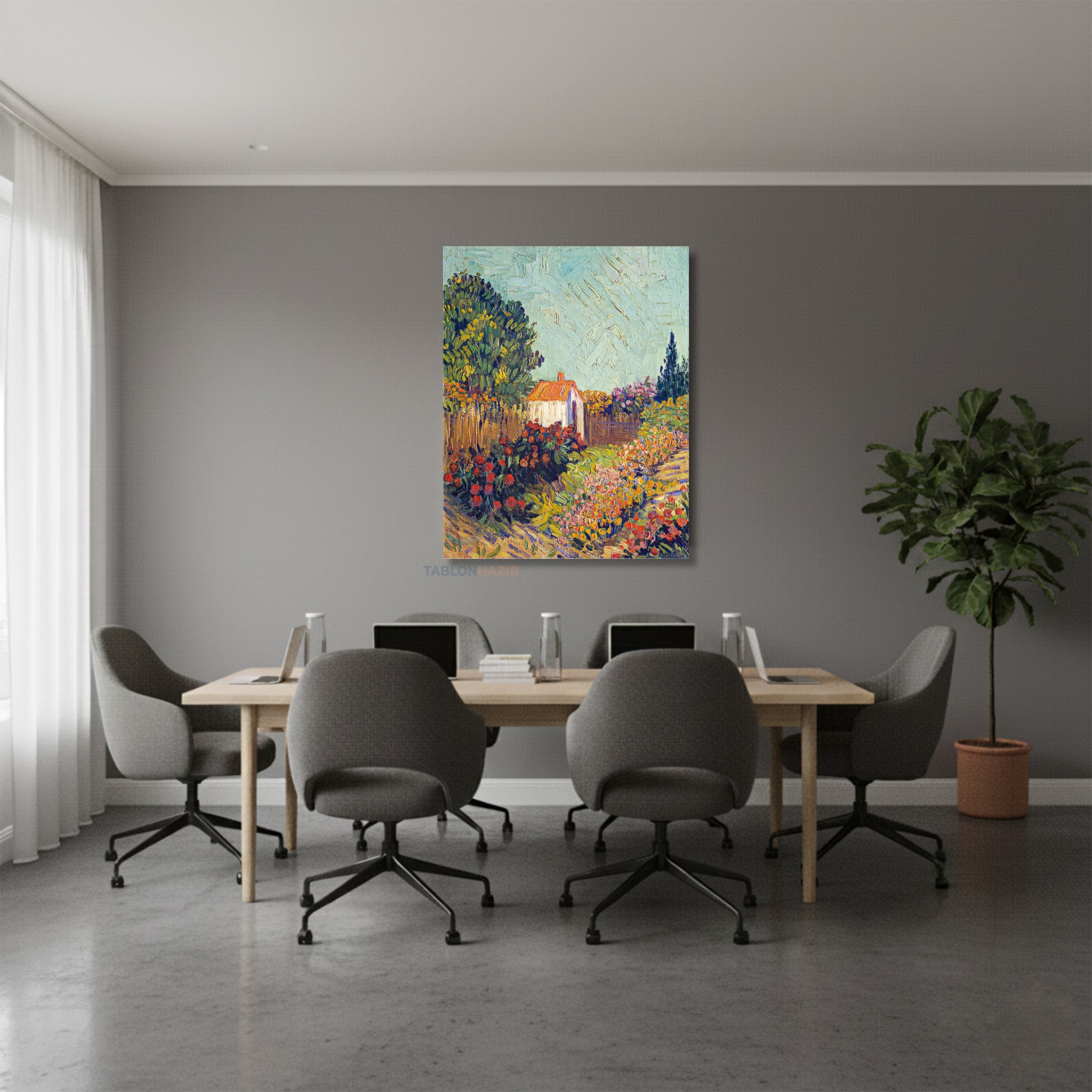 Dikey Kanvas Tablo Salon Duvar Tablosu Unlu Manzara Yeni Ev Hediyesi Ofis Tablosu