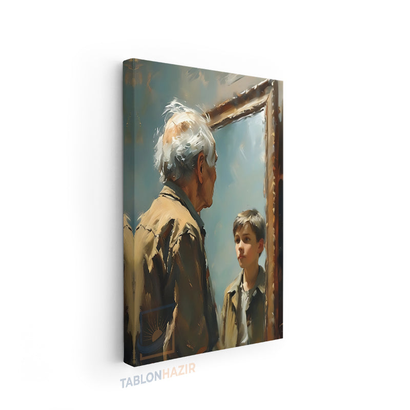 Dikey Kanvas Tablo Salon Duvar Tablosu Yaşlıgenç Yeni Ev Hediyesi Ofis Tablosu