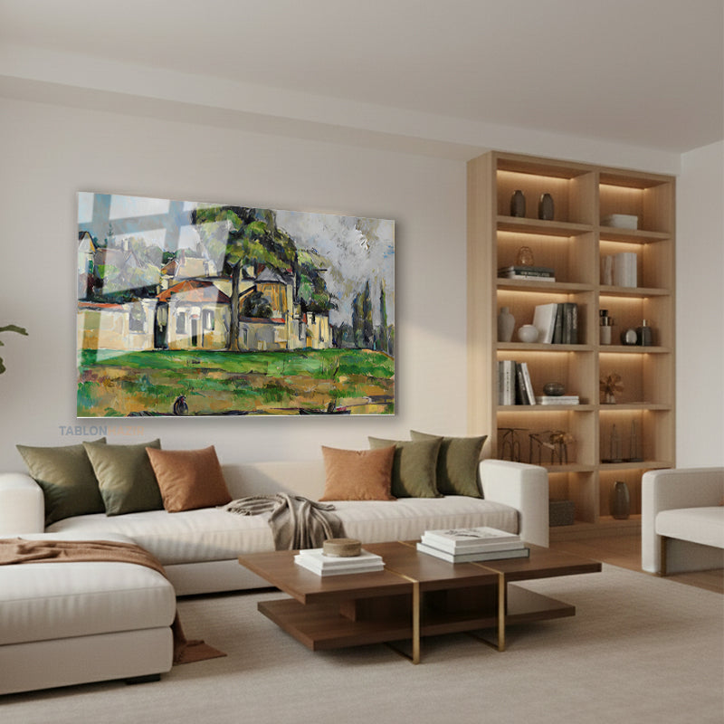 Yatay Cam Tablo Salon Duvar Tablosu Klasik Manzara 45 Yeni Ev Hediyesi Ofis Tablosu