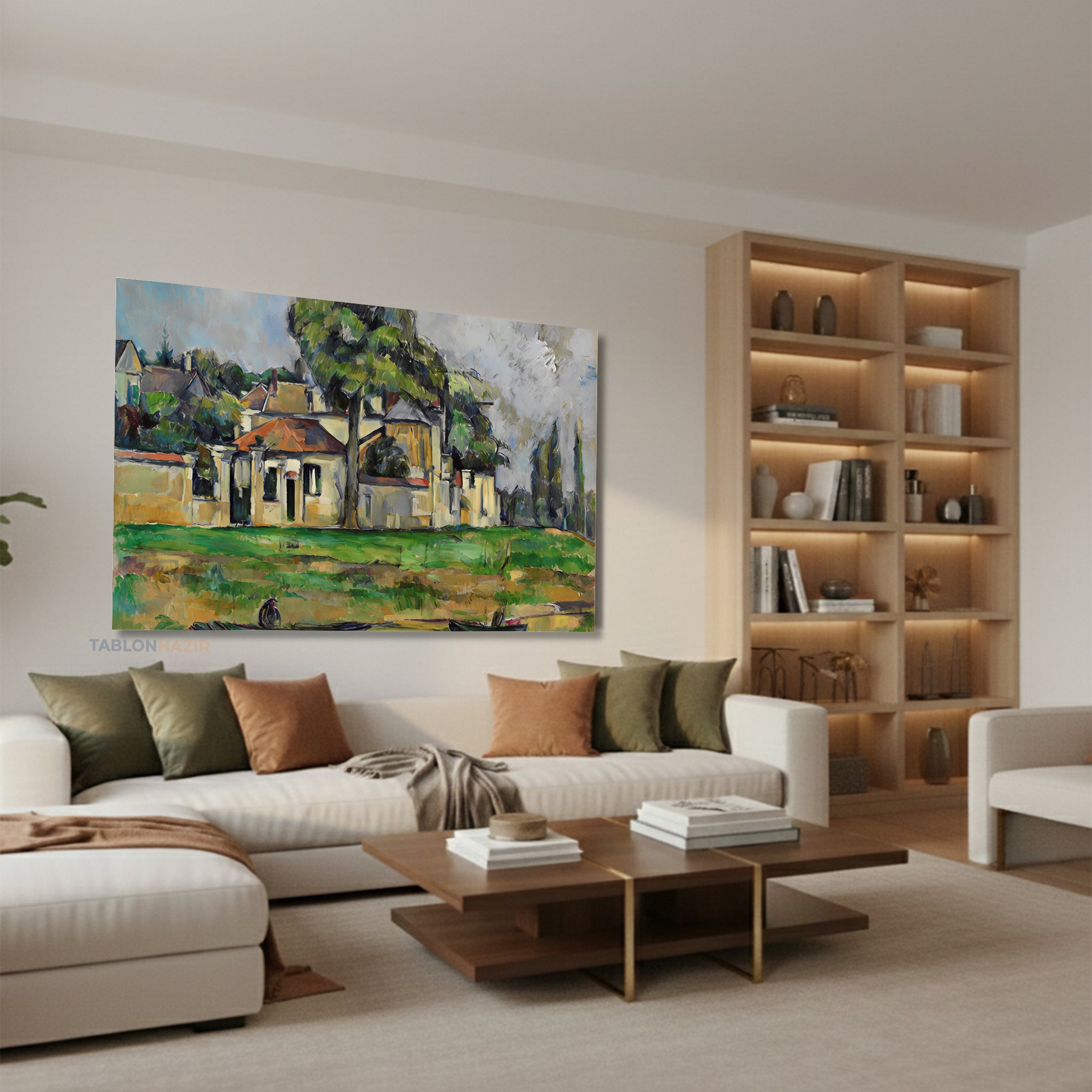 Yatay Kanvas Duvar Tablosu Klasik Manzara 45 Salon Tablosu Ofis Tablosu Yeni Ev Hediyesi Dekorasyon