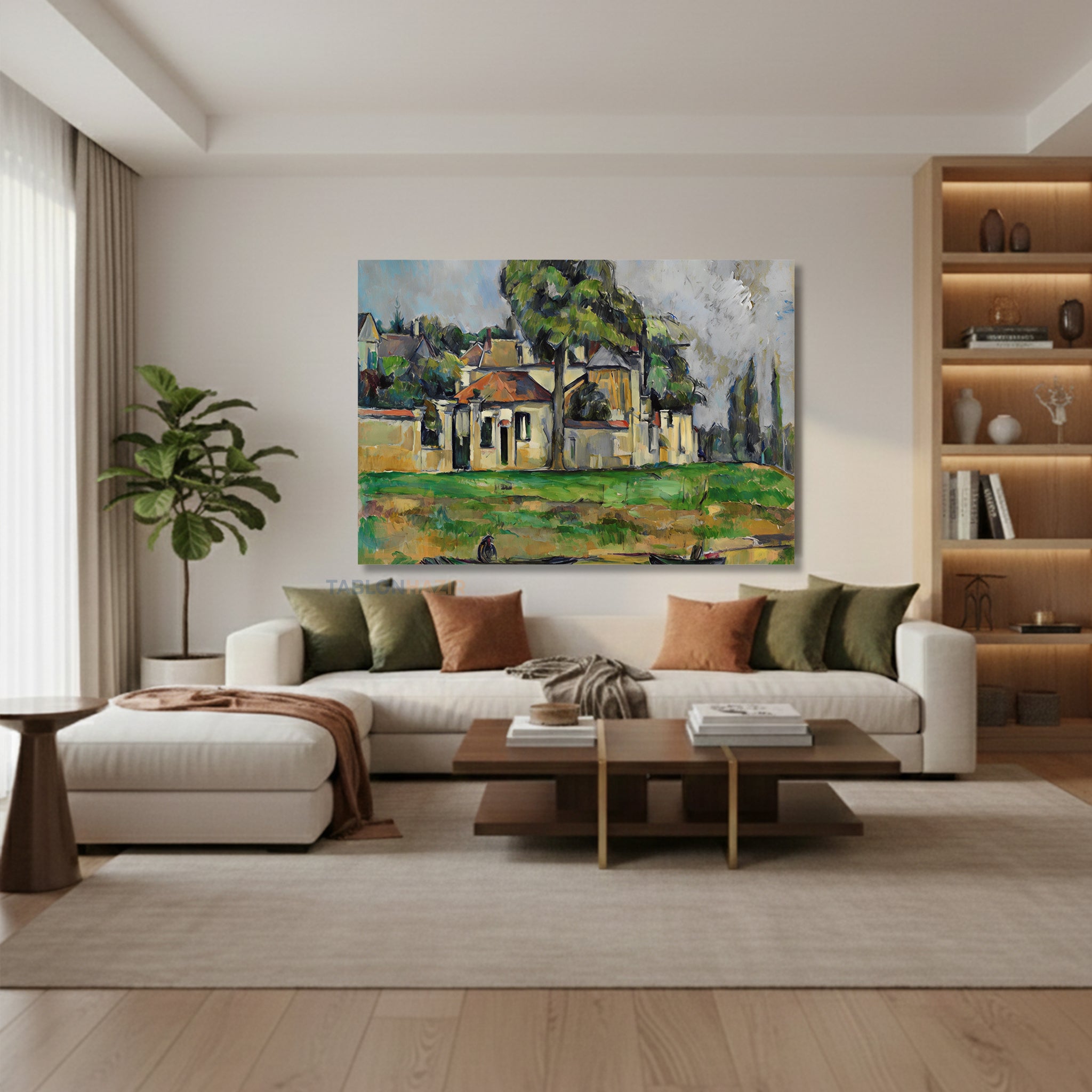 Yatay Kanvas Duvar Tablosu Klasik Manzara 45 Salon Tablosu Ofis Tablosu Yeni Ev Hediyesi Dekorasyon