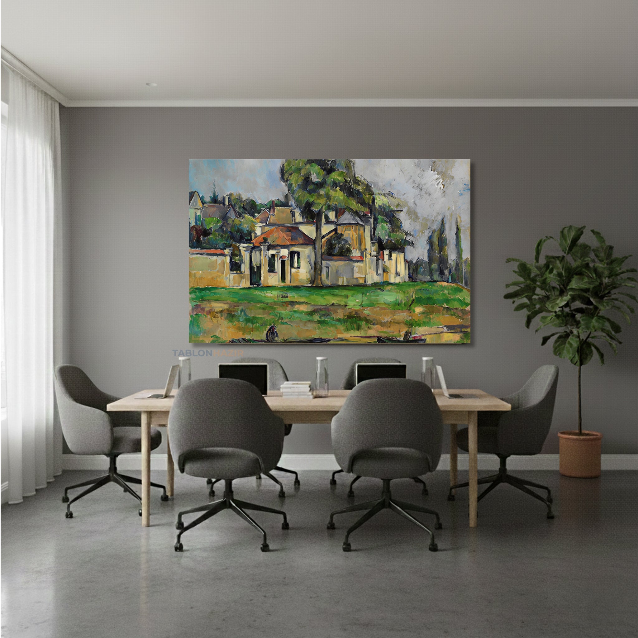 Yatay Kanvas Duvar Tablosu Klasik Manzara 45 Salon Tablosu Ofis Tablosu Yeni Ev Hediyesi Dekorasyon