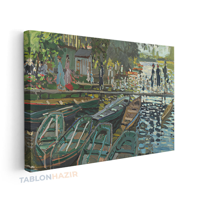 Yatay Kanvas Duvar Tablosu Klasik Manzara Kayiklar Salon Tablosu Ofis Tablosu Ev Hediyesi Dekorasyon