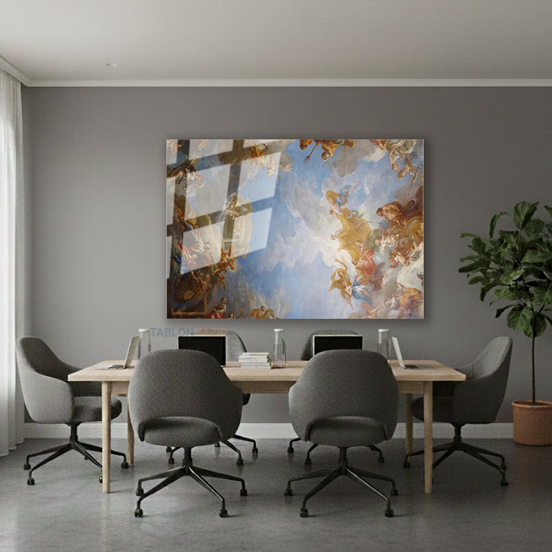 Yatay Cam Tablo Salon Duvar Tablosu Klasik Soyut Gorsel Yeni Ev Hediyesi Ofis Tablosu