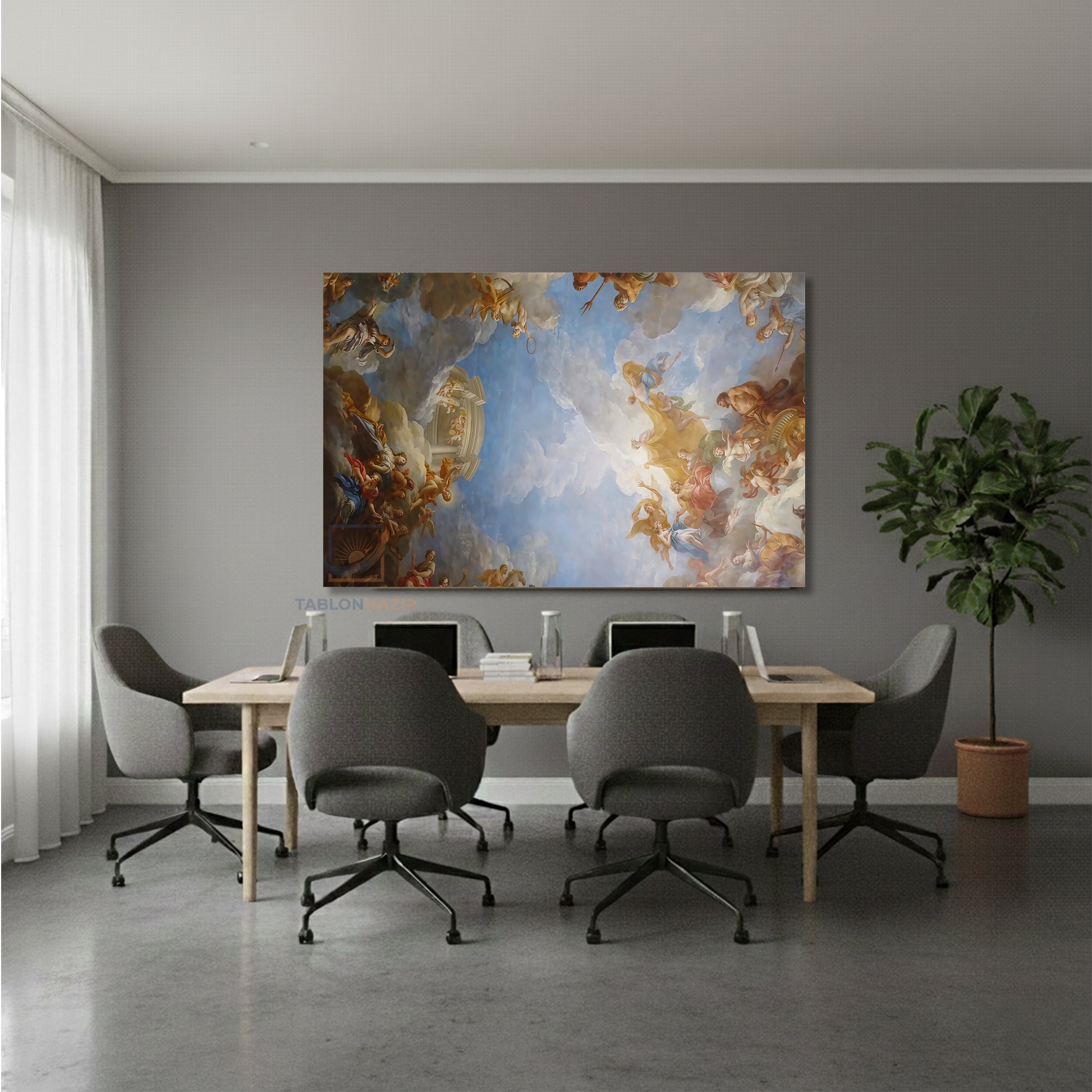 Yatay Kanvas Duvar Tablosu Klasik Soyut Gorsel Salon Tablosu Ofis Tablosu Ev Hediyesi Dekorasyon