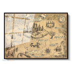 Çerçeveli Yatay Cam Tablo Salon Duvar Tablosu Yatay Cam Hogwards Map Yeni Ev Hediyesi Ofis Tablosu