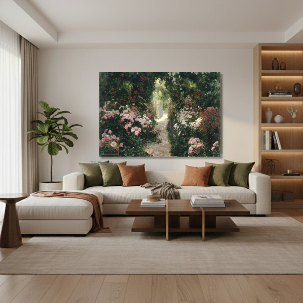 Yatay Kanvas Duvar Tablosu Renkliciceklibahce Salon Tablosu Ofis Tablosu Yeni Ev Hediyesi Dekorasyon