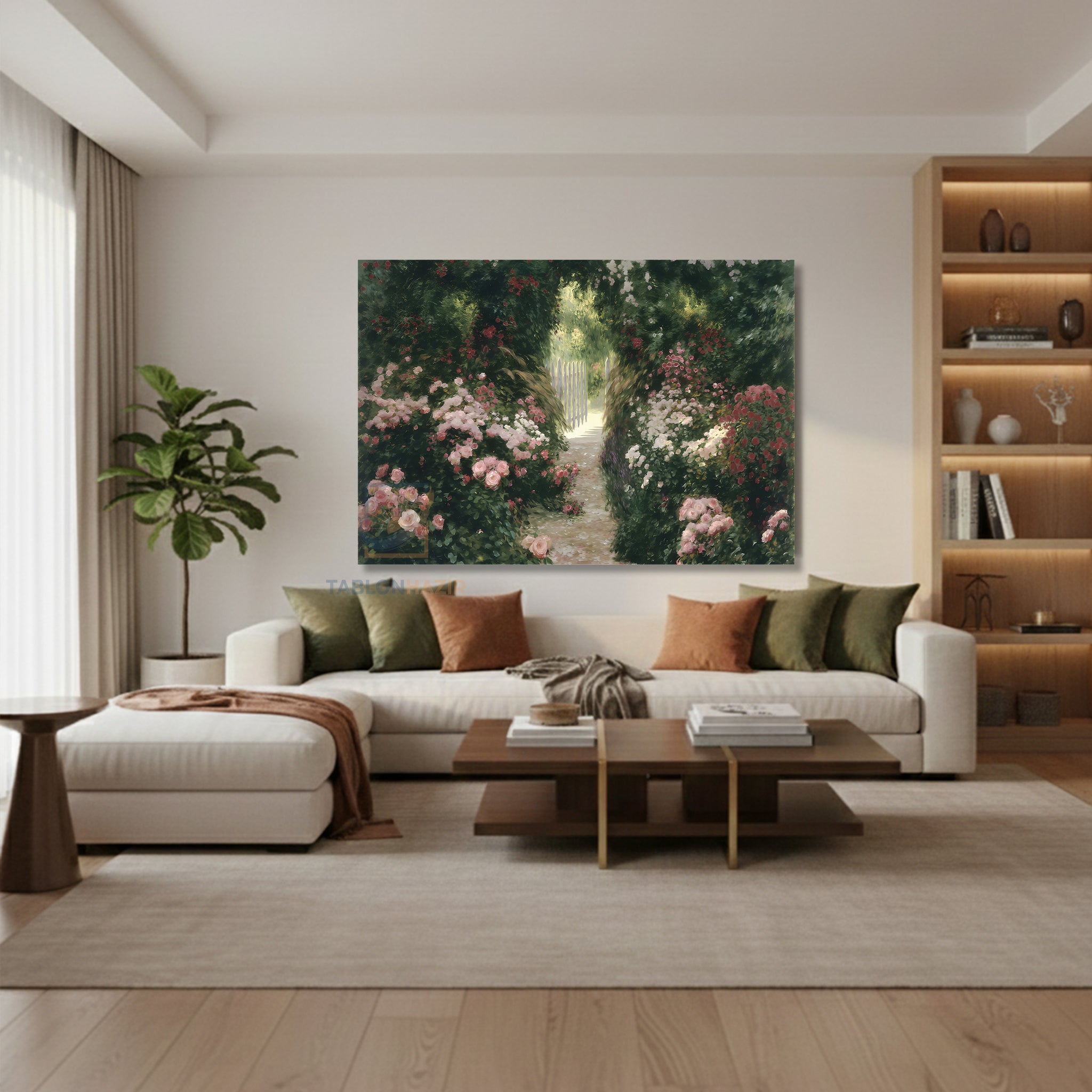 Yatay Kanvas Duvar Tablosu Renkliciceklibahce Salon Tablosu Ofis Tablosu Yeni Ev Hediyesi Dekorasyon