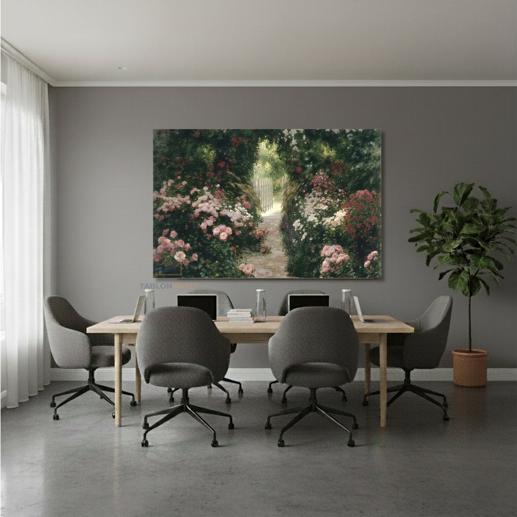 Yatay Kanvas Duvar Tablosu Renkliciceklibahce Salon Tablosu Ofis Tablosu Yeni Ev Hediyesi Dekorasyon