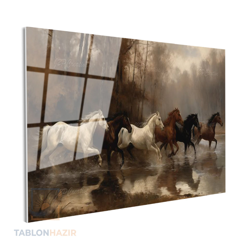 Yatay Cam Tablo Salon Duvar Tablosu Yatay Cam 5At Yeni Ev Hediyesi Ofis Tablosu