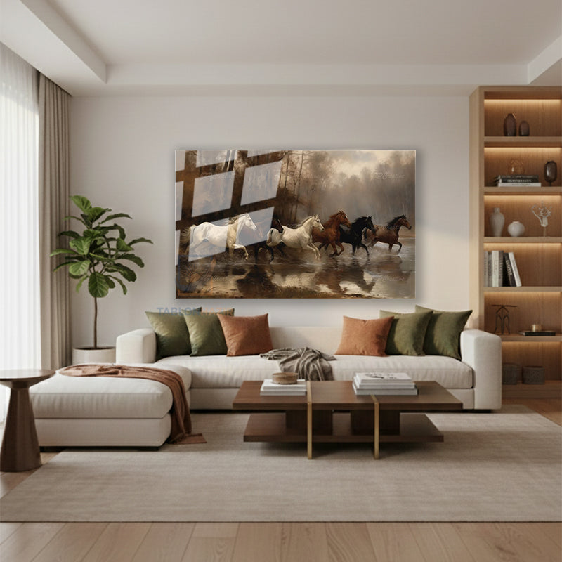 Yatay Cam Tablo Salon Duvar Tablosu Yatay Cam 5At Yeni Ev Hediyesi Ofis Tablosu