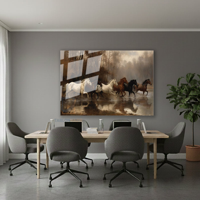 Yatay Cam Tablo Salon Duvar Tablosu Yatay Cam 5At Yeni Ev Hediyesi Ofis Tablosu