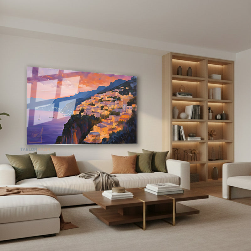 Yatay Cam Tablo Salon Duvar Tablosu Yatay Cam Avrupasehirmanzarasi2 Yeni Ev Hediyesi Ofis Tablosu