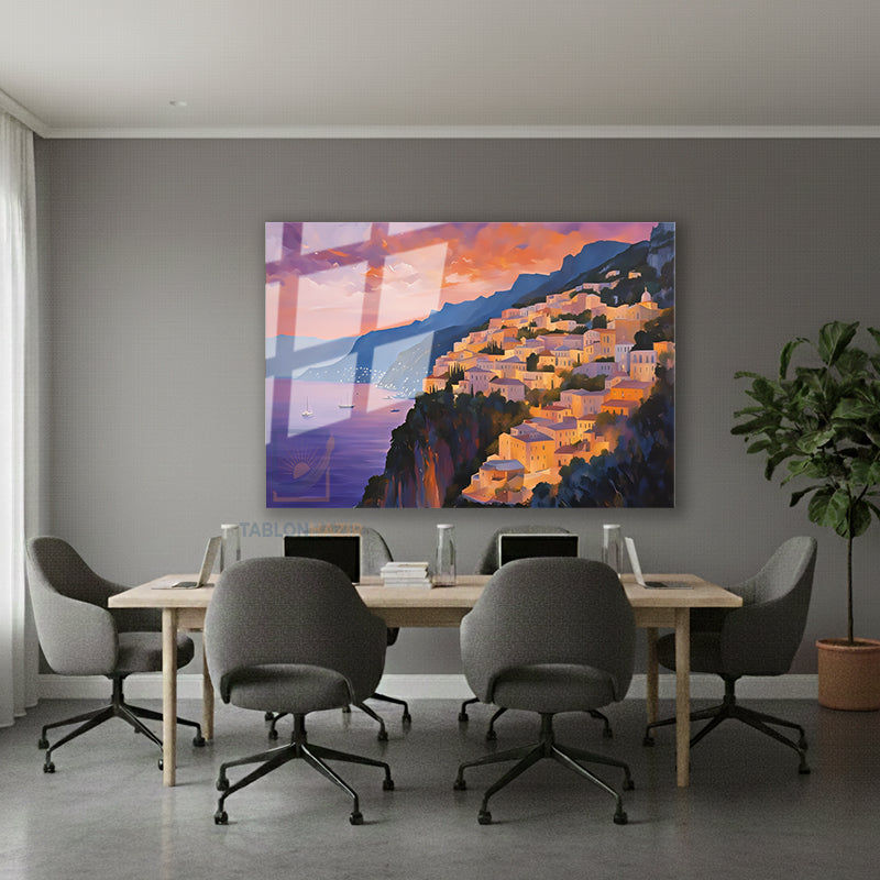 Yatay Cam Tablo Salon Duvar Tablosu Yatay Cam Avrupasehirmanzarasi2 Yeni Ev Hediyesi Ofis Tablosu